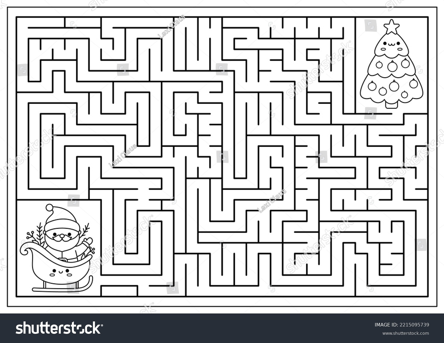 16,634 Maze Christmas Images, Stock Photos, And Vectors | Shutterstock throughout Free Printable Christmas Mazes