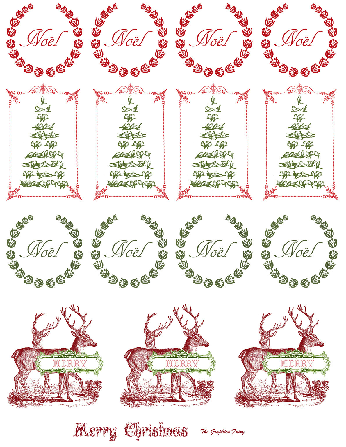 2 Printable Christmas Stickers! - The Graphics Fairy in Free Printable Christmas Stickers