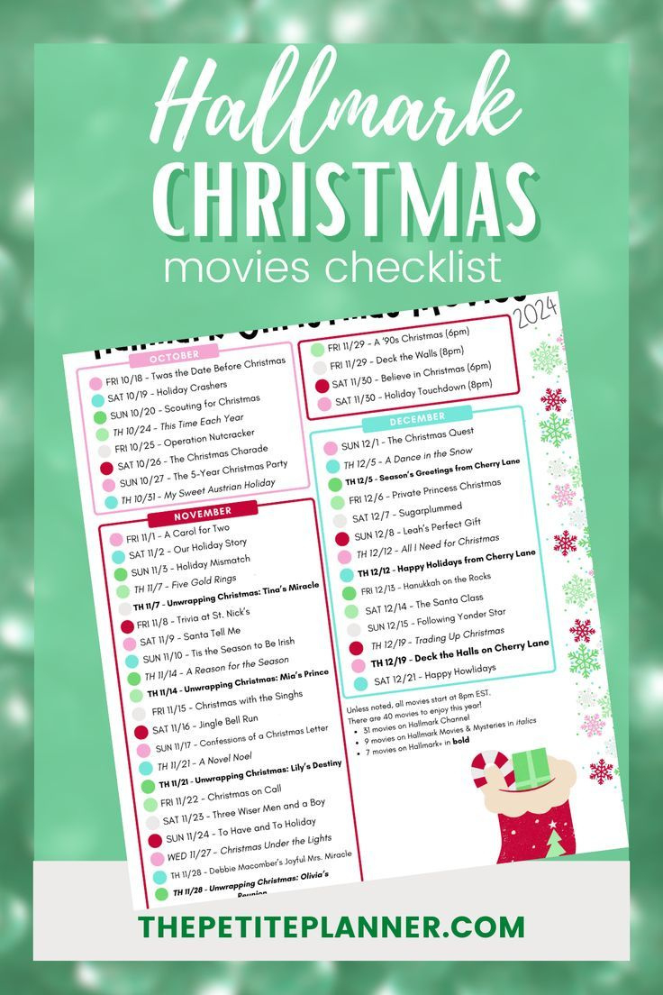 2024 Hallmark Christmas Movie List: Free Printable Tracker throughout Hallmark Christmas Movies 2024 Printable List