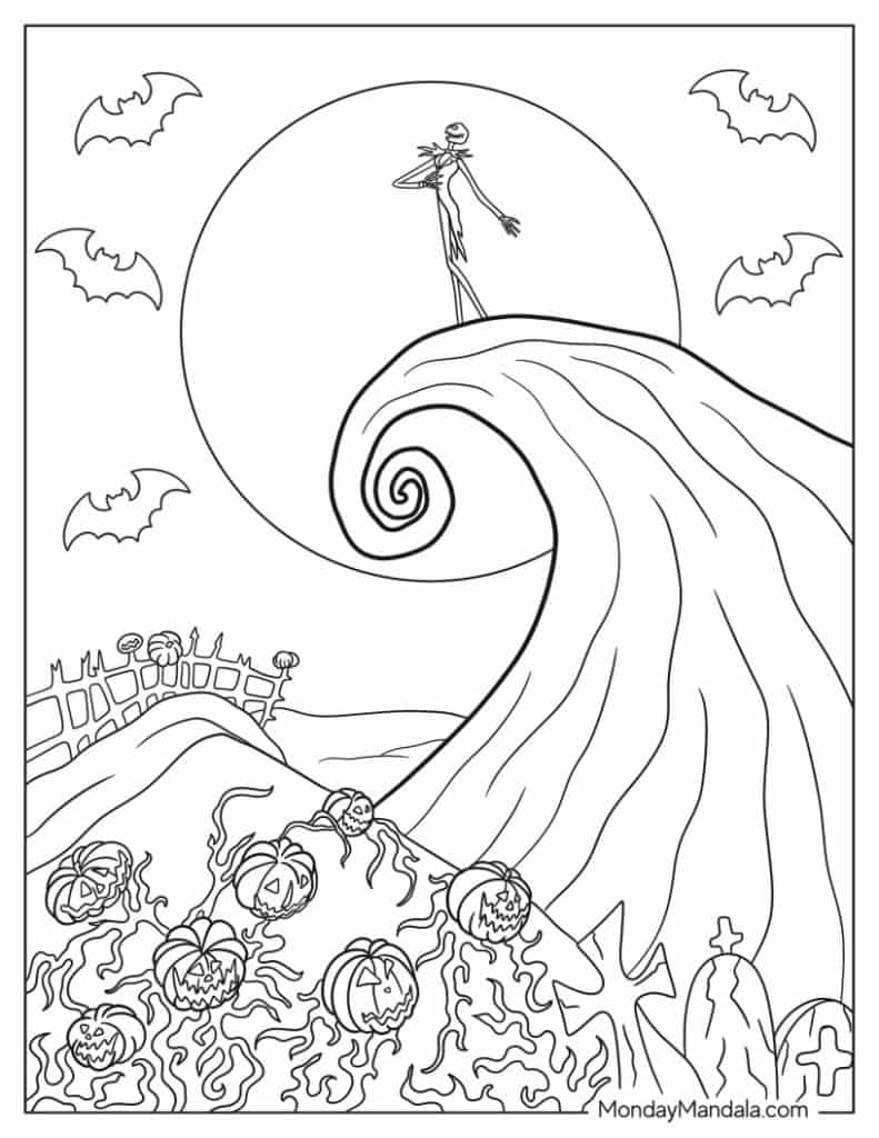 22 Nightmare Before Christmas Coloring Pages (Free Pdfs) in Nightmare Before Christmas Printable