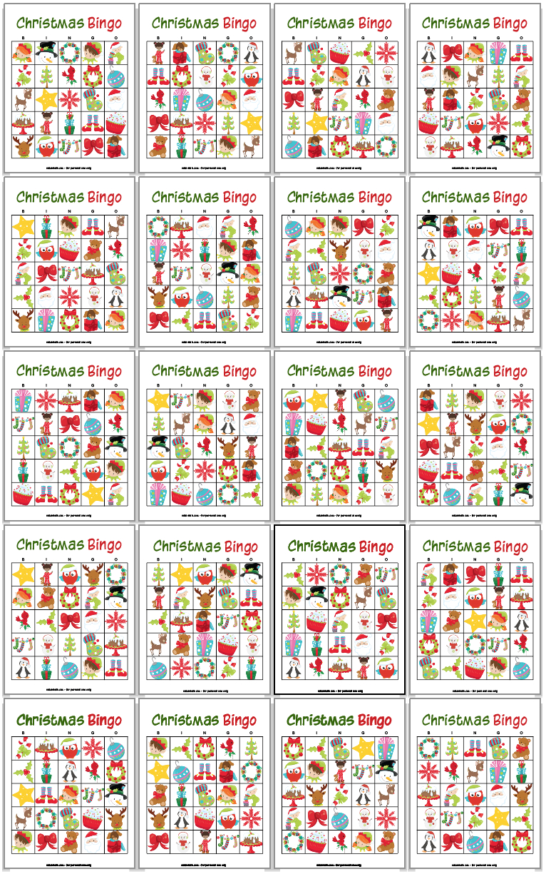 34 Printable Christmas Bingo Cards for Printable Christmas Bingo Cards Free