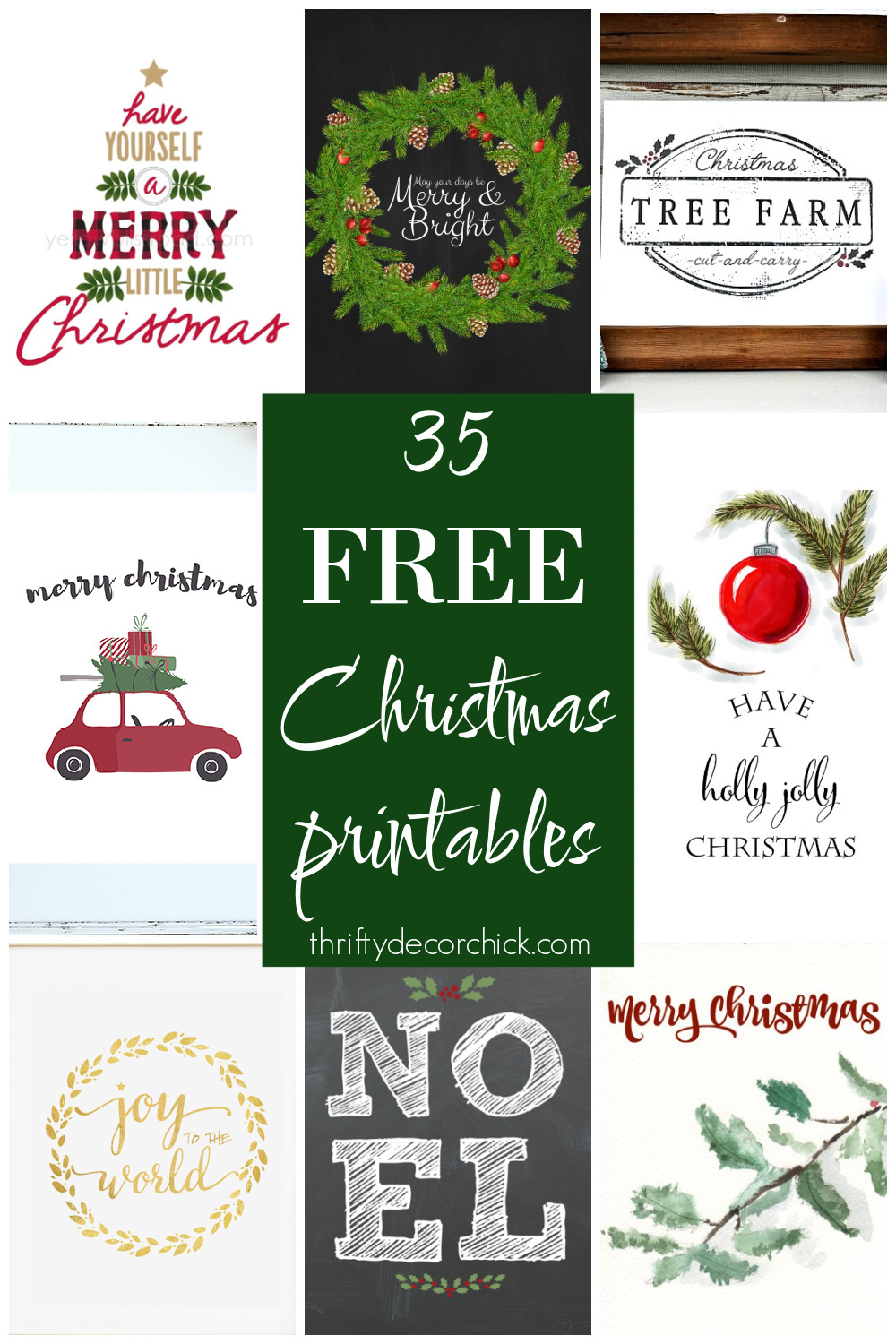 35 Free Christmas Printables To Deck Your Halls | Thrifty Decor throughout Free Christmas Printables Wall Art