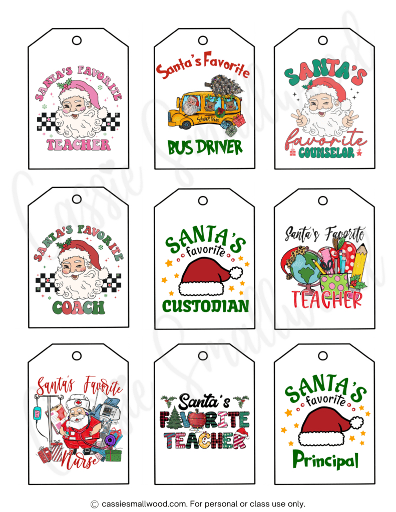 400+ Cutest Printable Christmas Tags (Free Pdf) - Cassie Smallwood for Free Printable Teacher Christmas Gift Tags