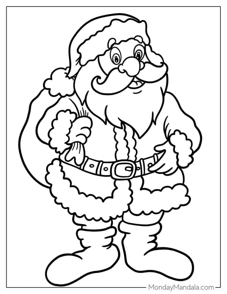 84 Santa Coloring Pages (Free Pdf Printables) regarding Father Christmas Printable Pictures