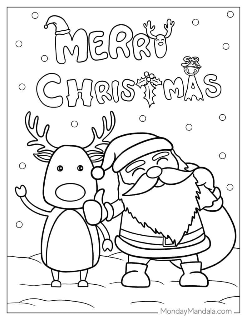 84 Santa Coloring Pages (Free Pdf Printables) regarding Free Printable Christmas Colouring Sheets