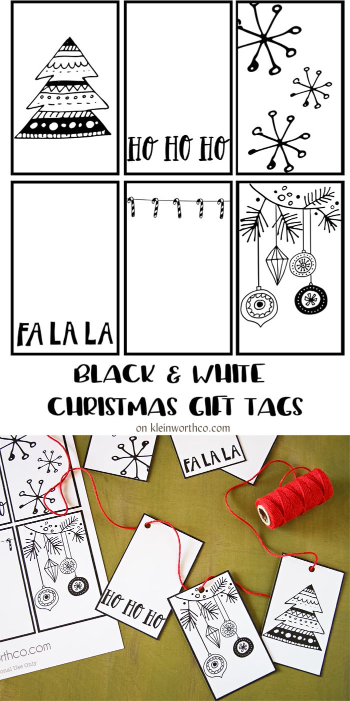 Black White Free Printable Gift Tags &amp;amp; Guy Gift Idea - Yummi Haus intended for Free Printable Black And White Christmas Tags