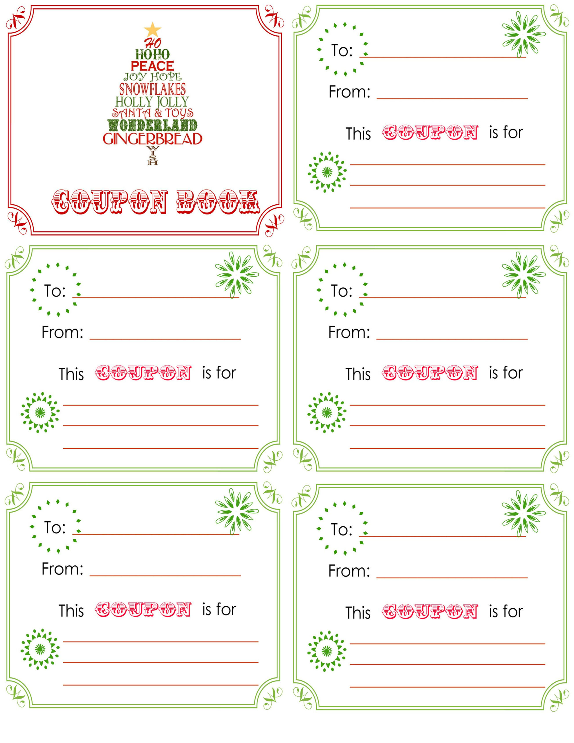 Book Templates - 10 Free Pdf Printables | Printablee throughout Free Printable Christmas Coupon Template