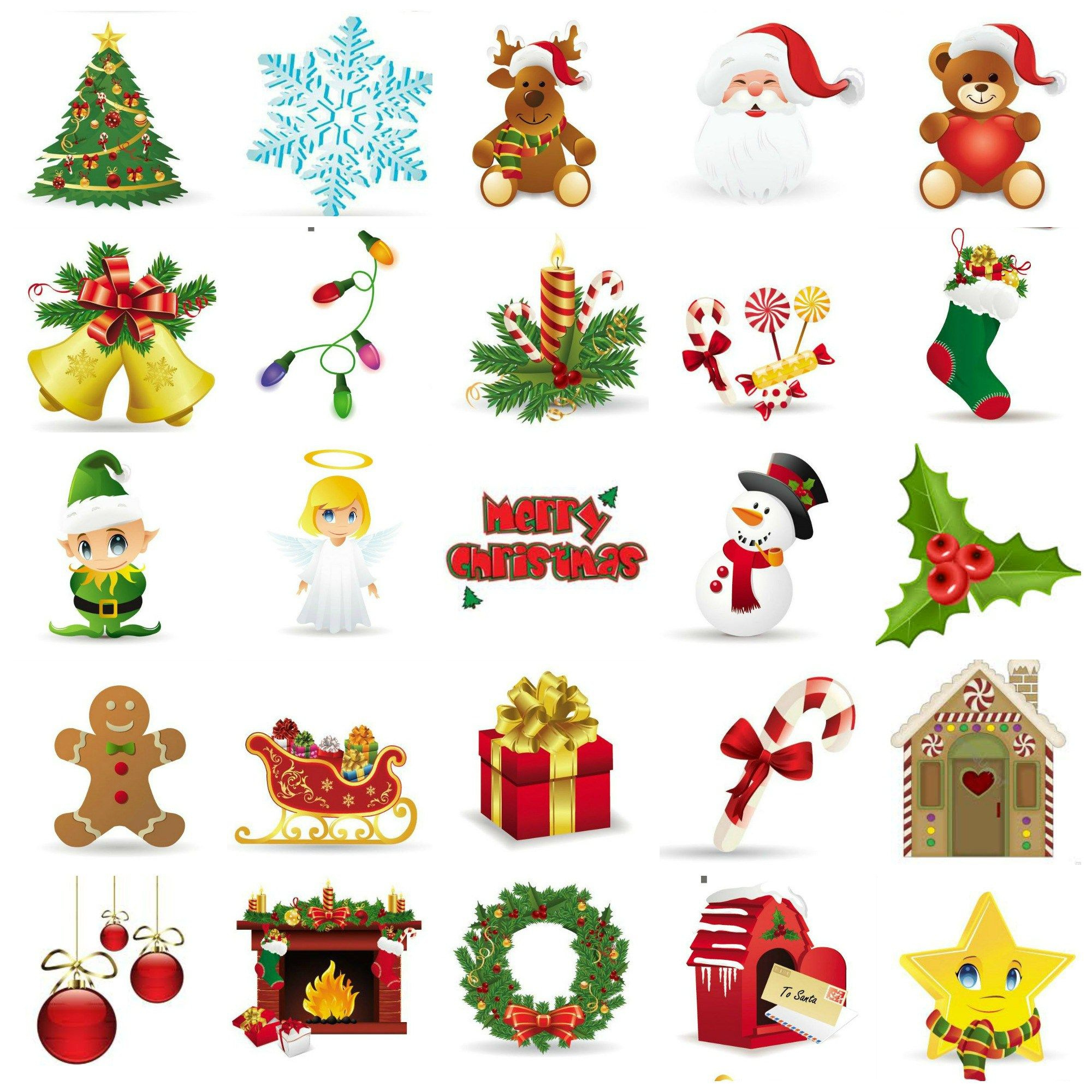 Christmas Bingo- Free Printables in Printable Christmas Clipart Free