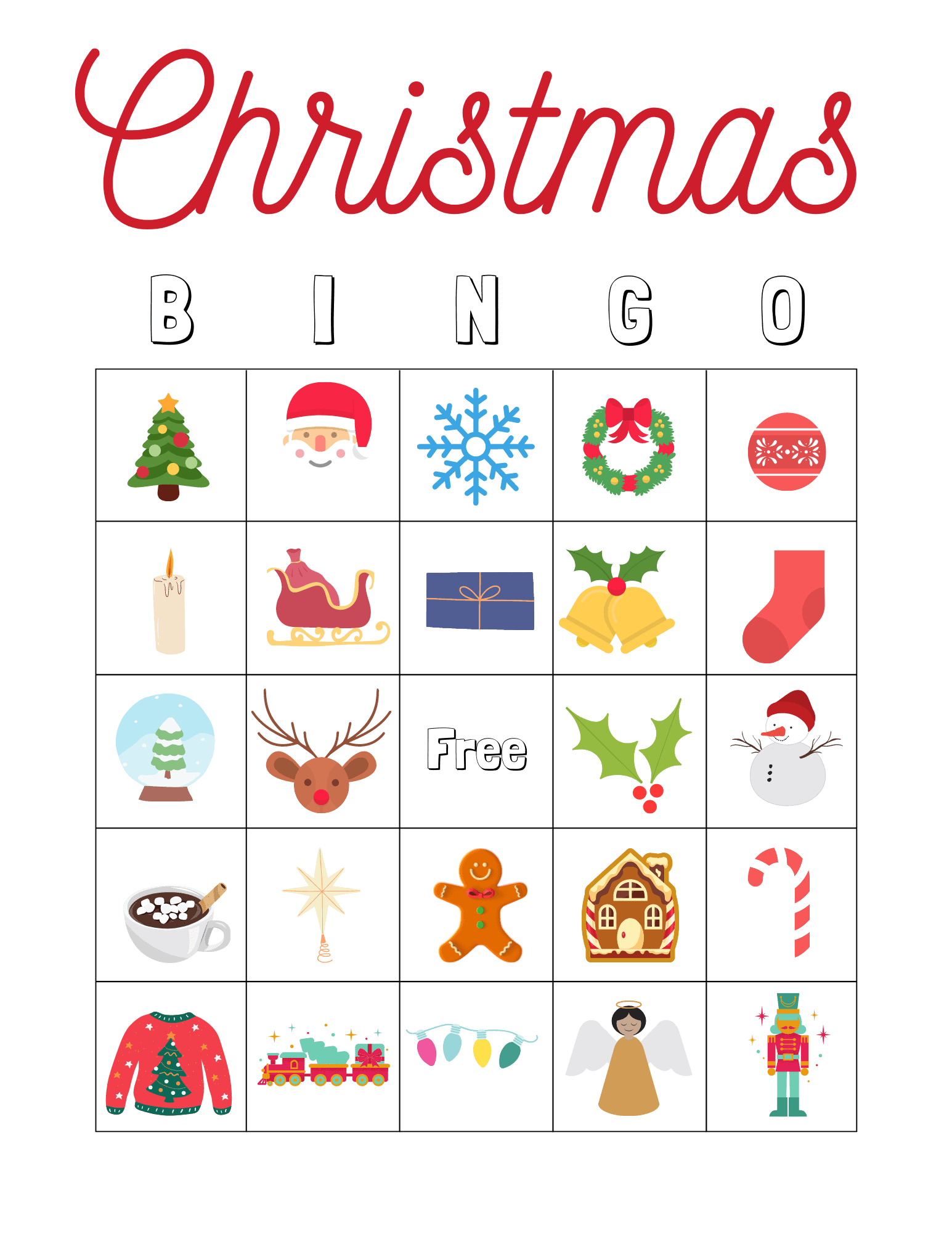 Christmas Bingo Hotsell Free Printable in Christmas Printable Bingo Cards