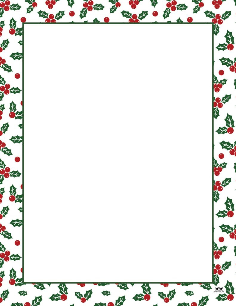 Christmas Borders - 60 Free Printable Borders | Printabulls for Christmas Border Paper Free Printable