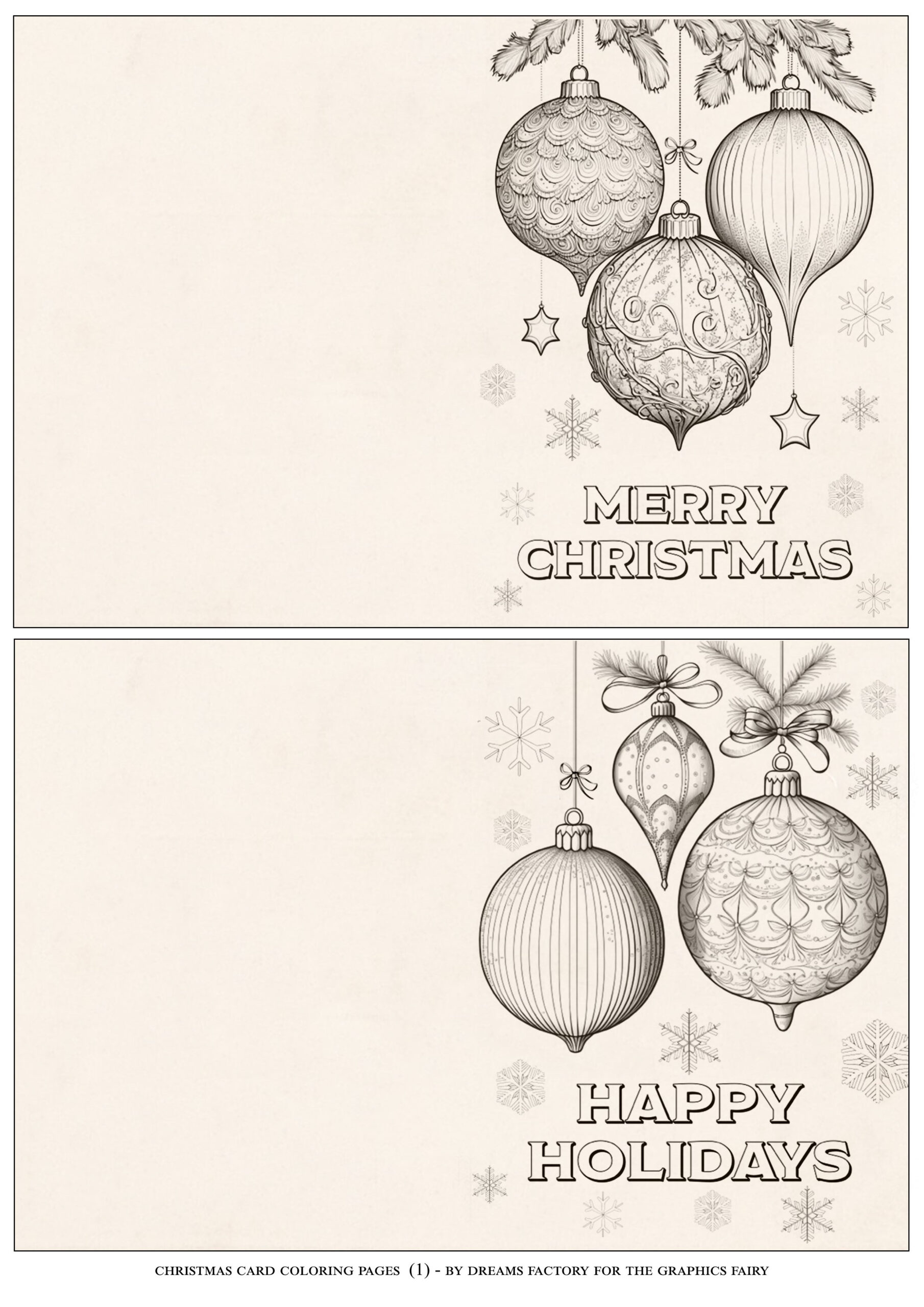 Christmas Card Coloring Pages! - The Graphics Fairy intended for Christmas Cards to Colour Printable