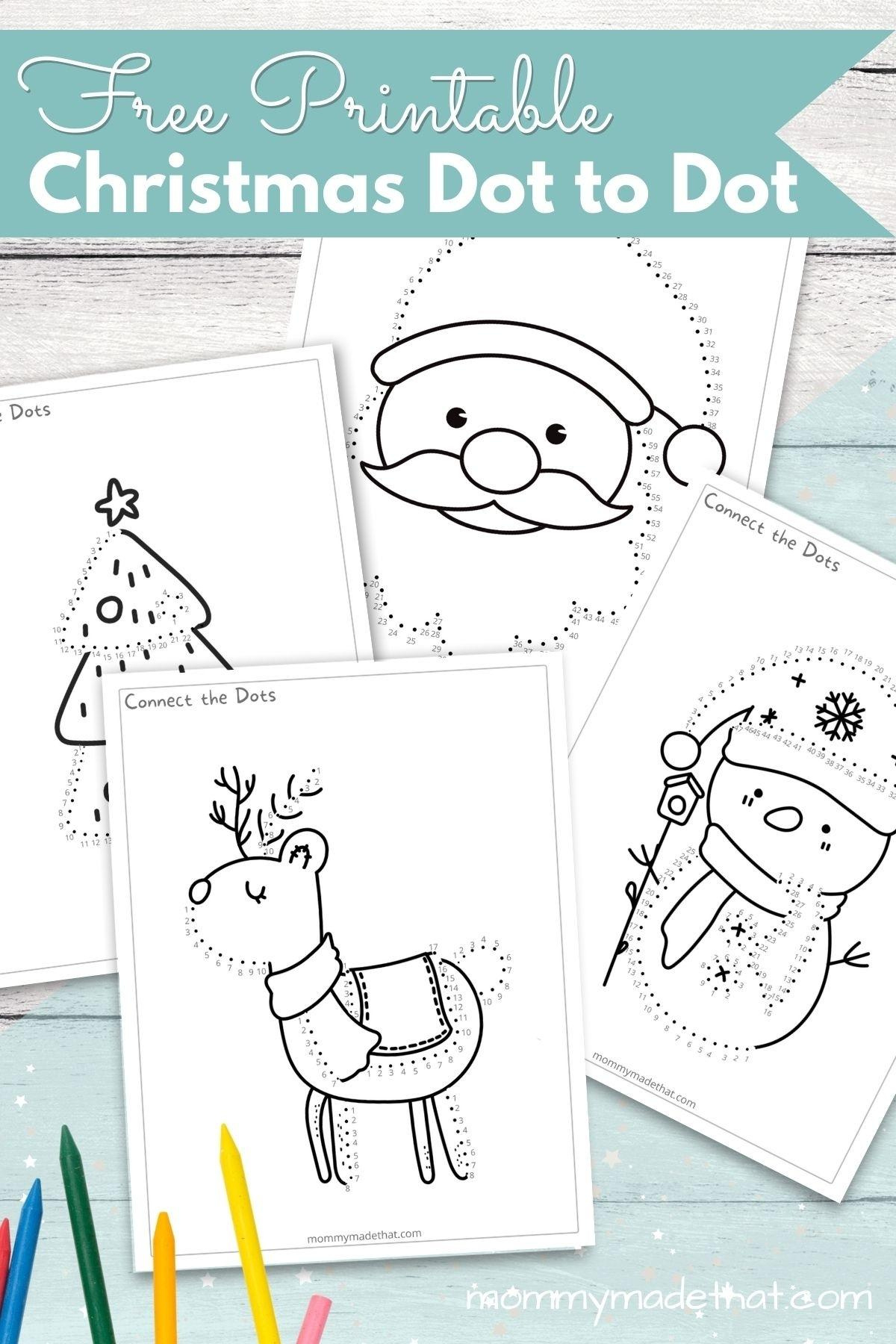 Christmas Distanced Dot Card in Christmas Dot to Dot Printable