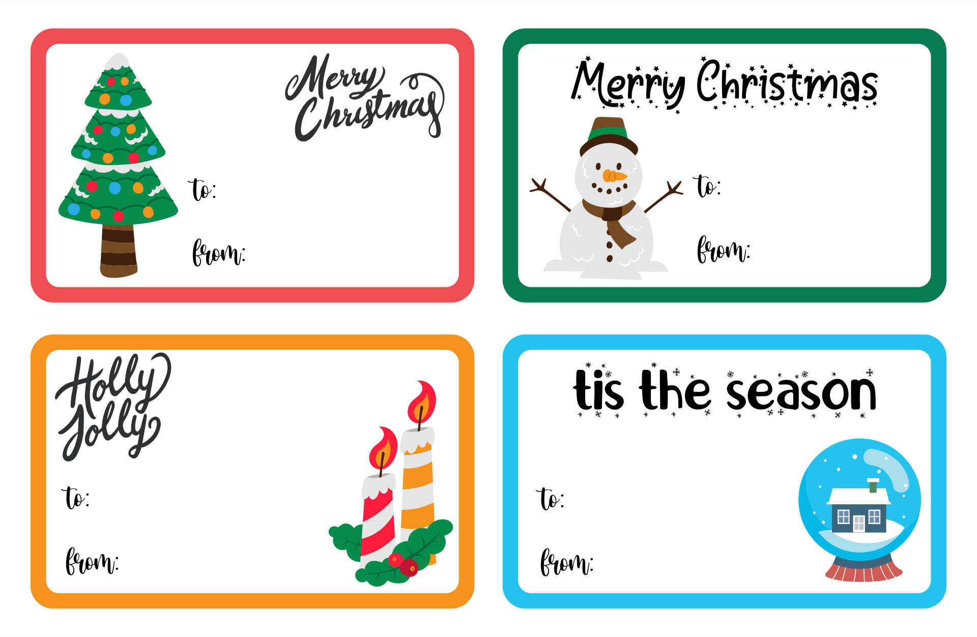 Christmas Gift Tags Templates - 10 Free Pdf Printables | Printablee with regard to Christmas Gift Tag Templates Free Printable