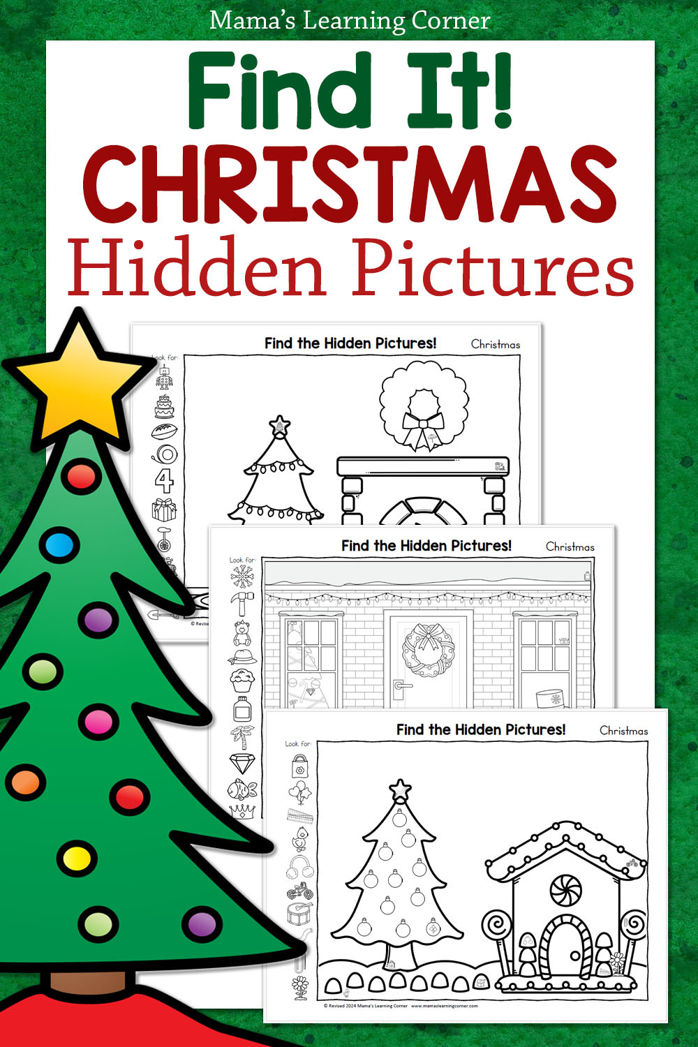 Christmas Hidden Pictures Worksheets - Mamas Learning Corner intended for Christmas Hidden Pictures Printable