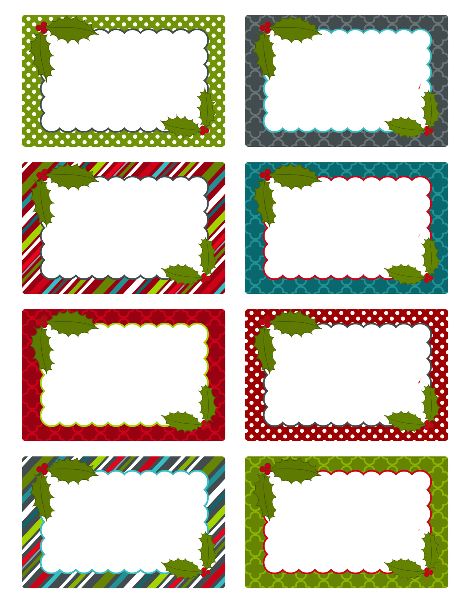 Christmas Labels Templates - 10 Free Pdf Printables | Printablee regarding Free Printable Blank Christmas Labels