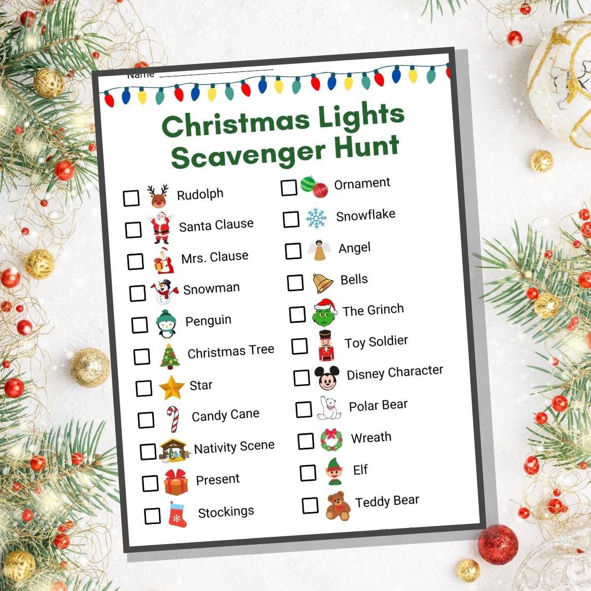 Christmas Lights Scavenger Hunt With Pictures - Literacy Learn throughout Christmas Lights Scavenger Hunt Free Printable