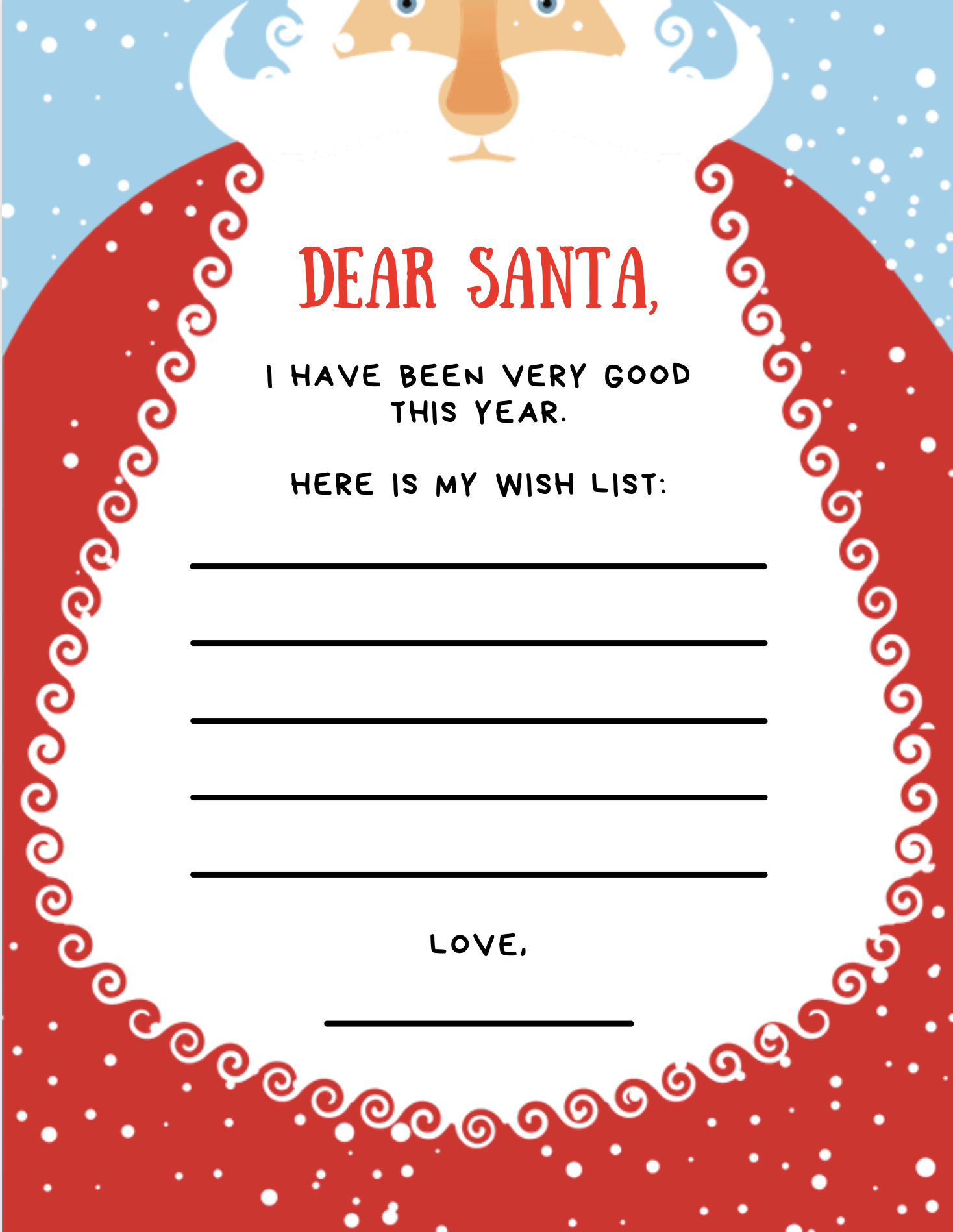 Christmas List Template {9 Free Gorgeous Printables!} - Make Life regarding Santa Christmas List Printable Free