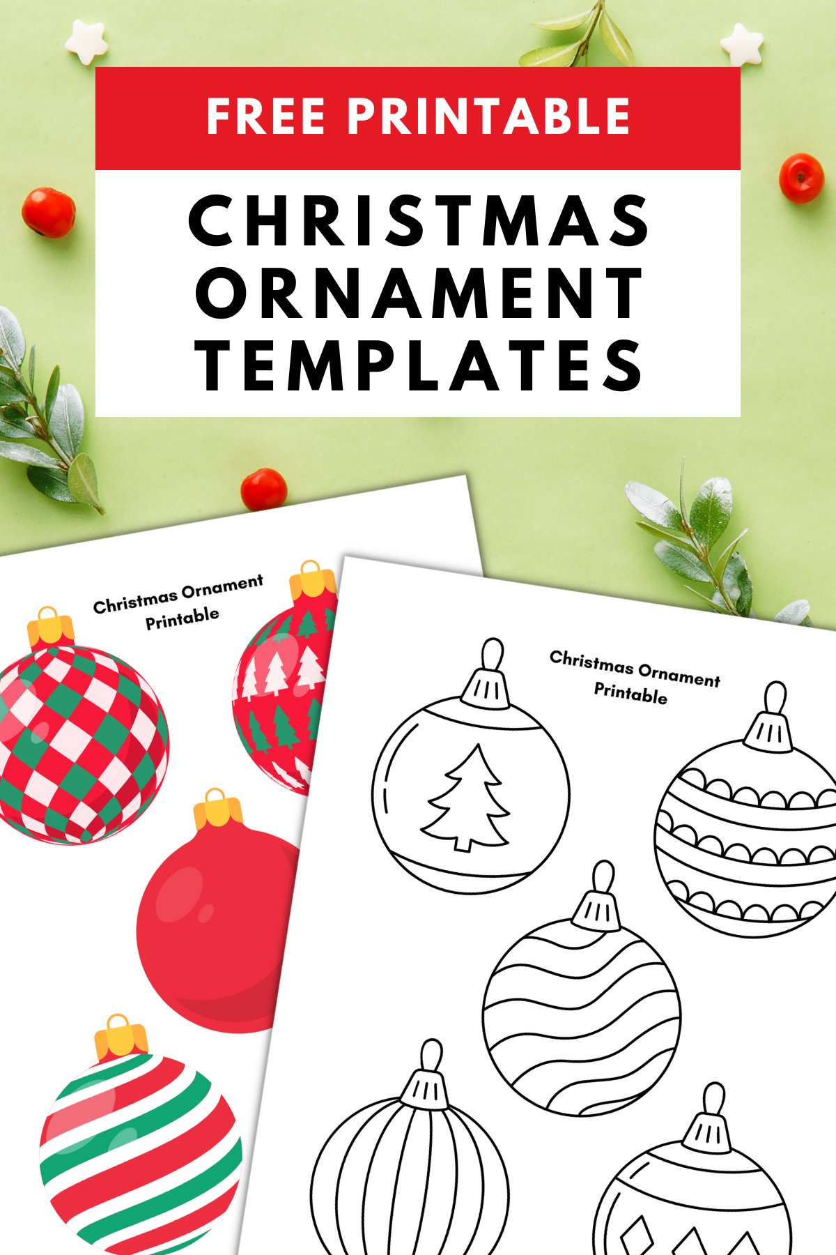 Christmas Ornament Printable — Gathering Beauty inside Free Printable Christmas Ornament Templates