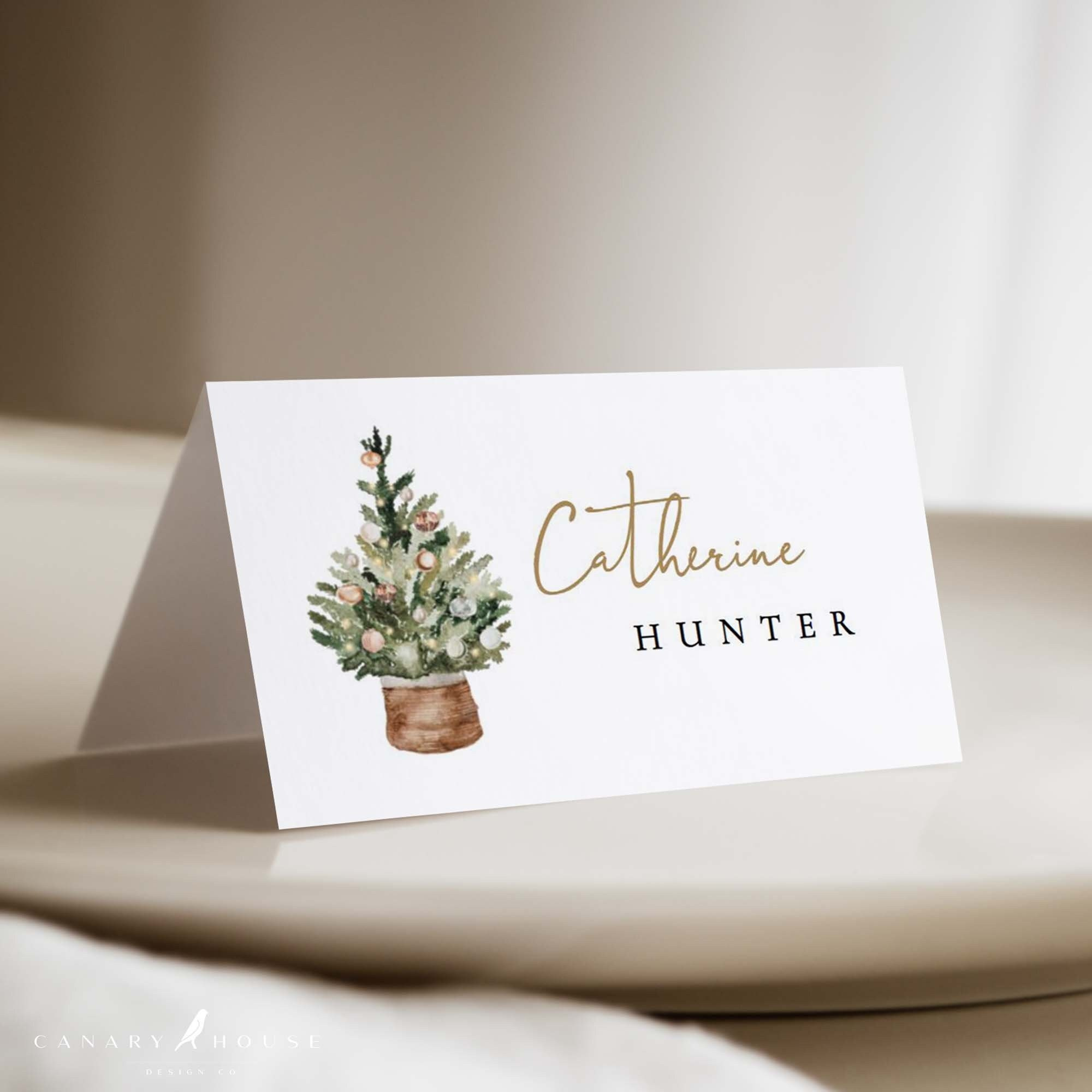 Christmas Place Card Template, Printable Christmas Place Cards intended for Printable Christmas Place Cards