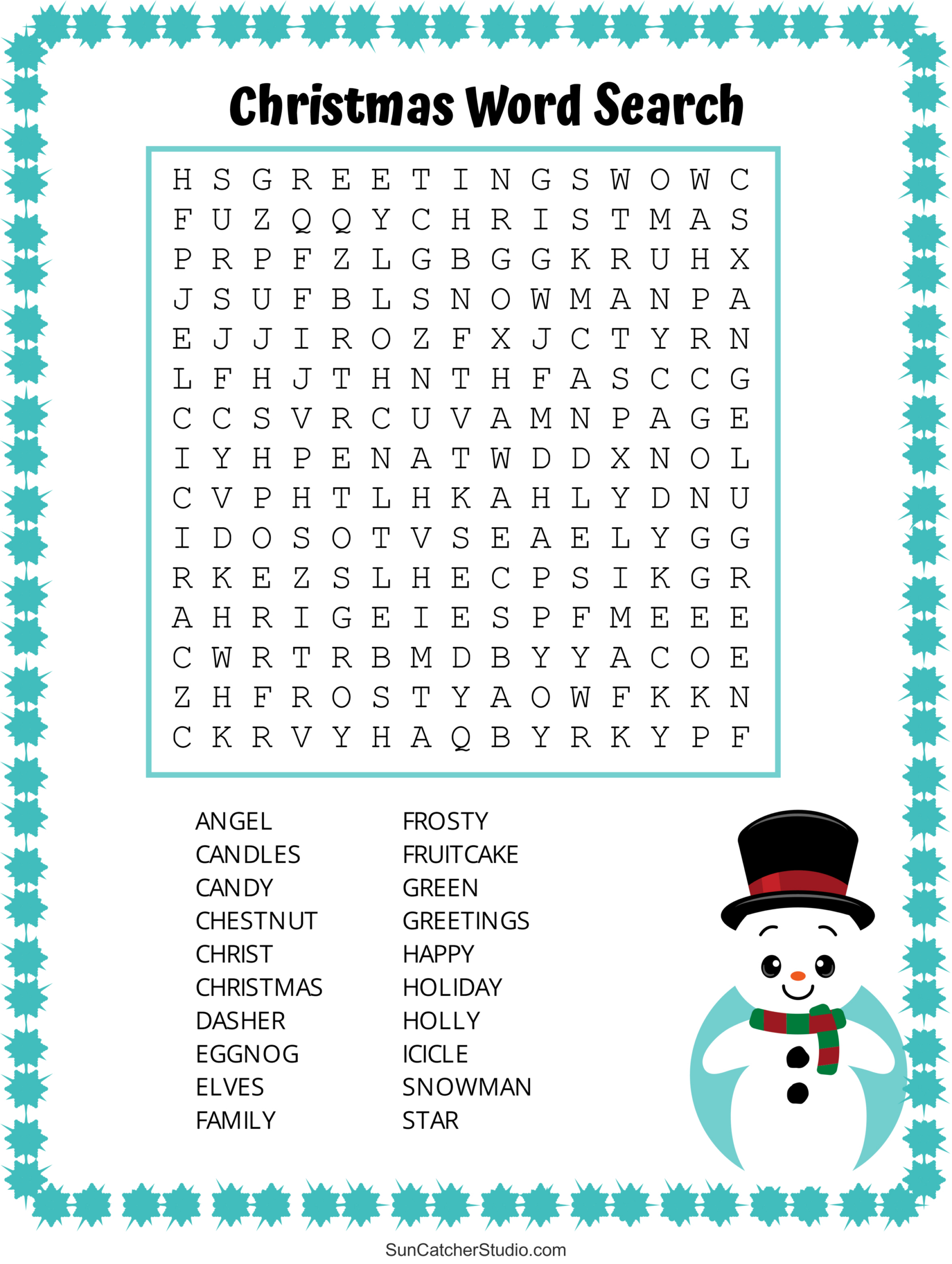 Christmas Season Word Roped Search in Free Printable Word Searches Christmas