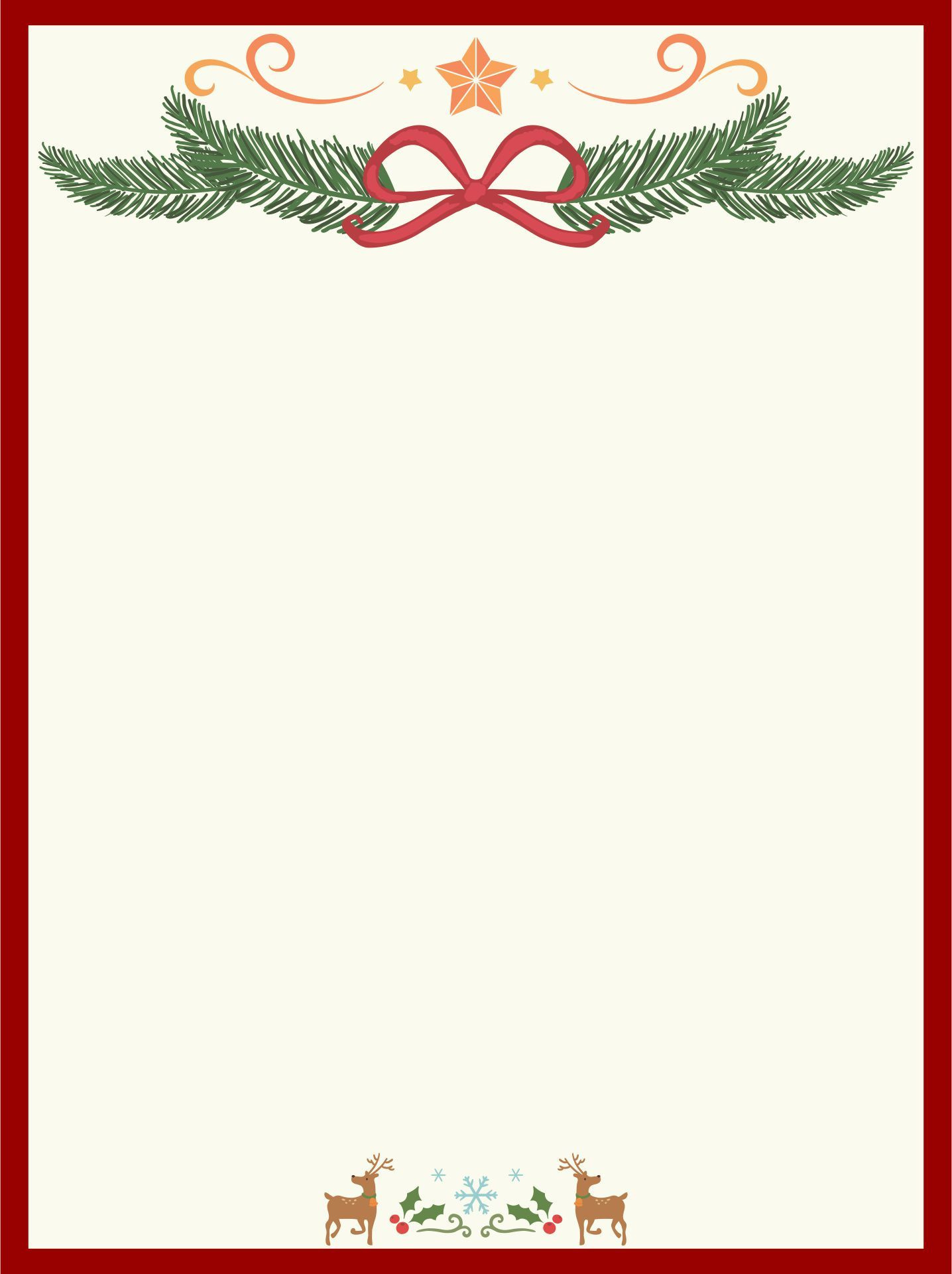 Christmas Stationary Borders - 15 Free Pdf Printables | Printablee for Printable Christmas Stationery Free