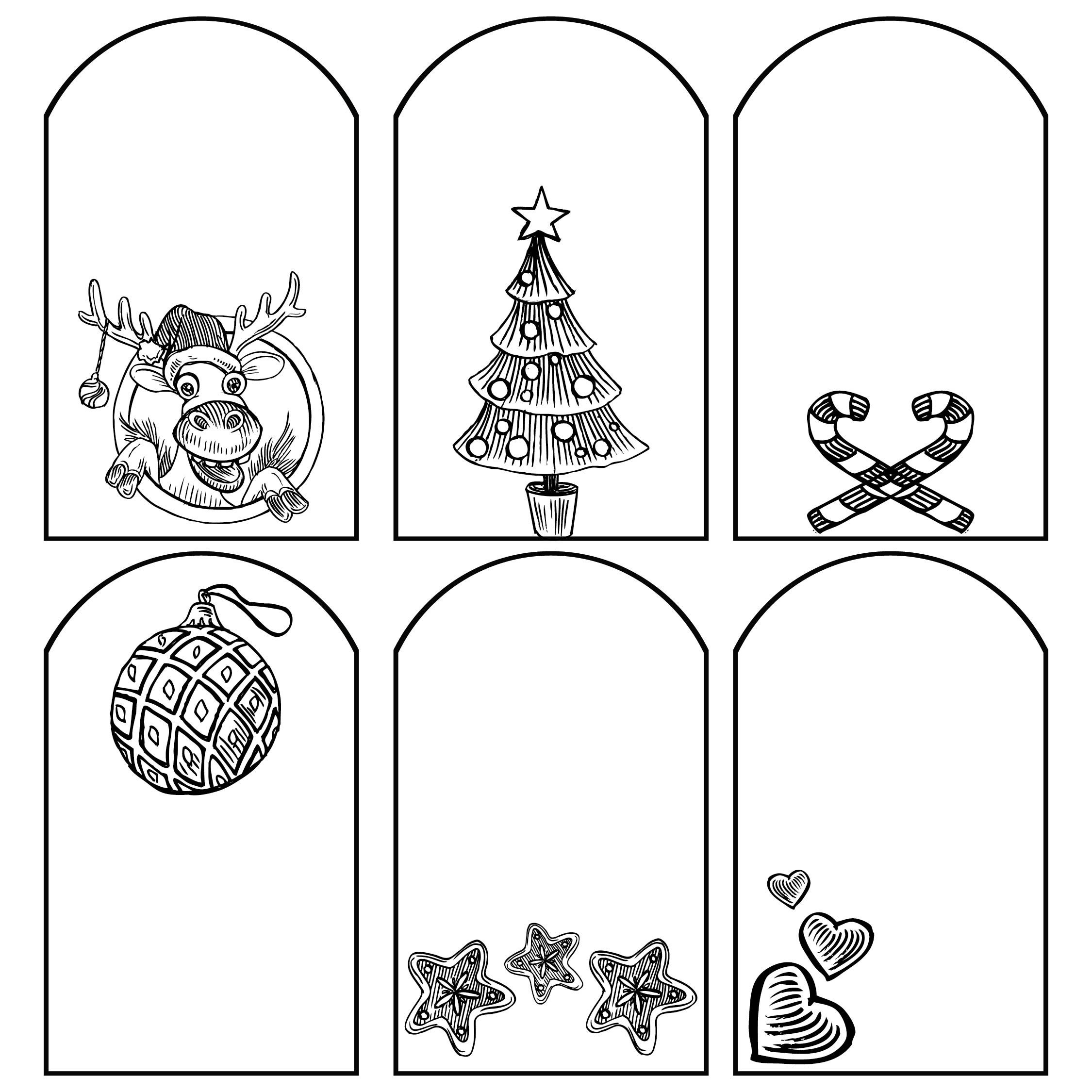 Christmas Tags Black And White - 10 Free Pdf Printables | Printablee with Free Printable Black And White Christmas Tags