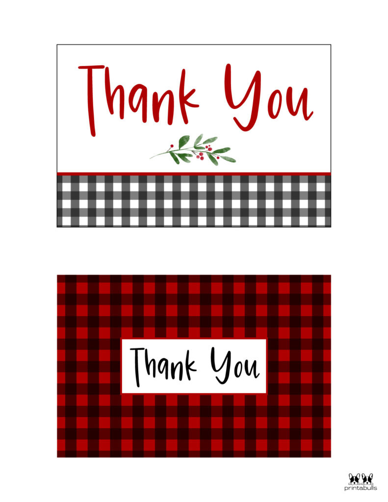 Christmas Thank You Cards - 25 Free Printable Cards | Printabulls in Free Printable Thank You Cards For Christmas