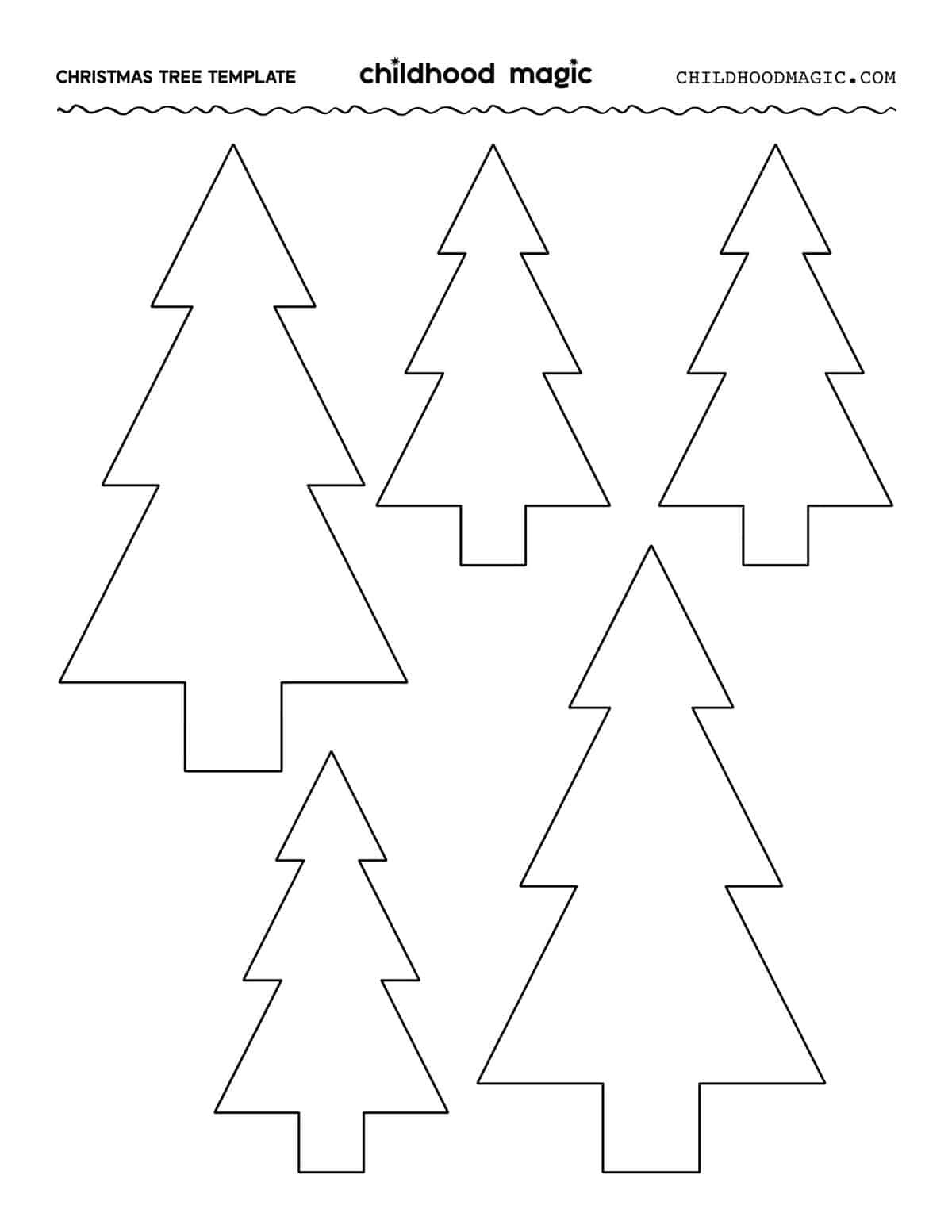 Christmas Tree Outline - Childhood Magic in Christmas Tree Pattern Printable