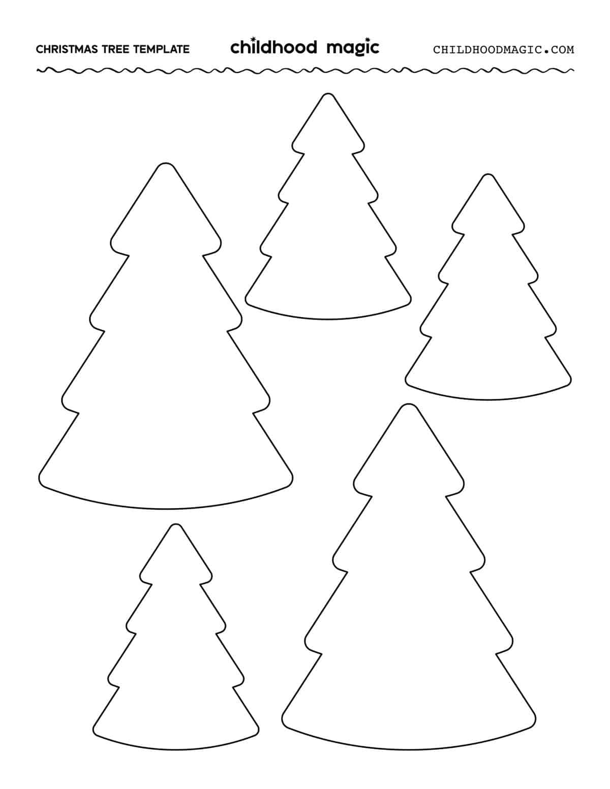 Christmas Tree Outline - Childhood Magic within Outline Of Christmas Tree Printable