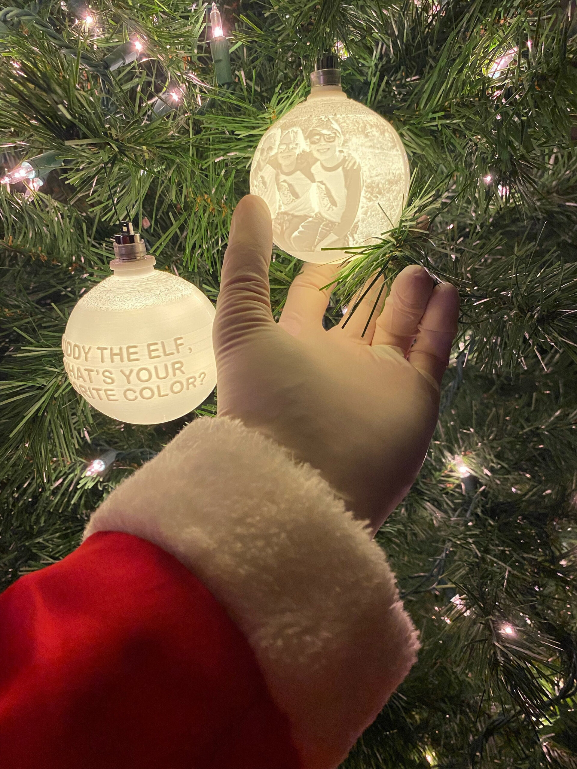 Custom 3D Printed Personalized Christmas Warm White Led Lighted inside 3D Printable Christmas Ornaments