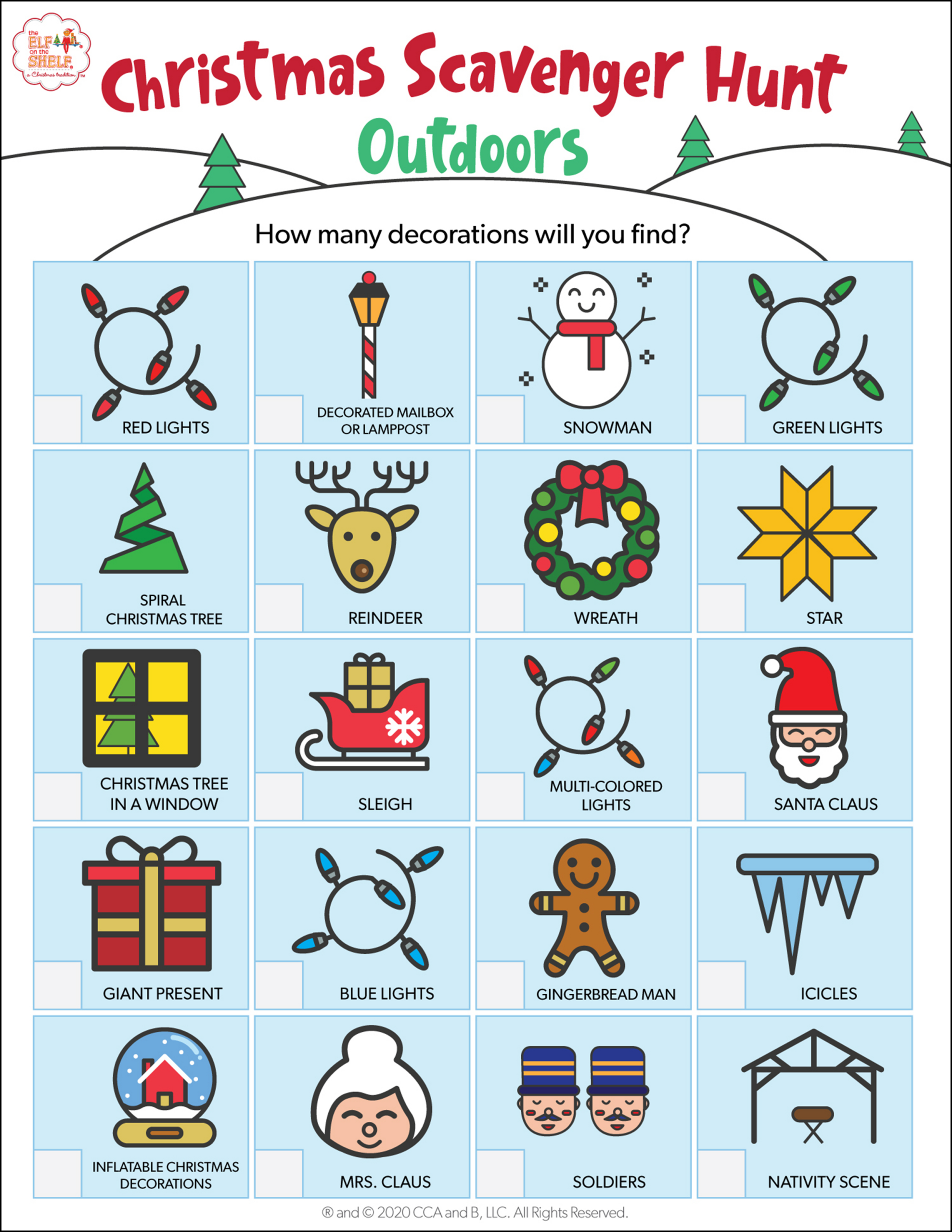 Download 4 Free Printable Christmas Scavenger Hunts | The Elf On throughout Free Printable Christmas Scavenger Hunt