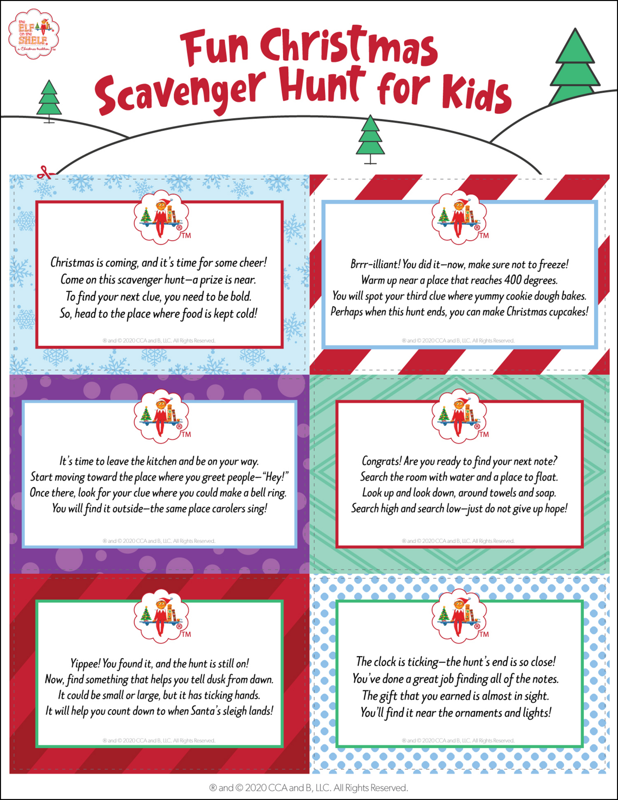 Download 4 Free Printable Christmas Scavenger Hunts | The Elf On throughout Printable Indoor Christmas Scavenger Hunt