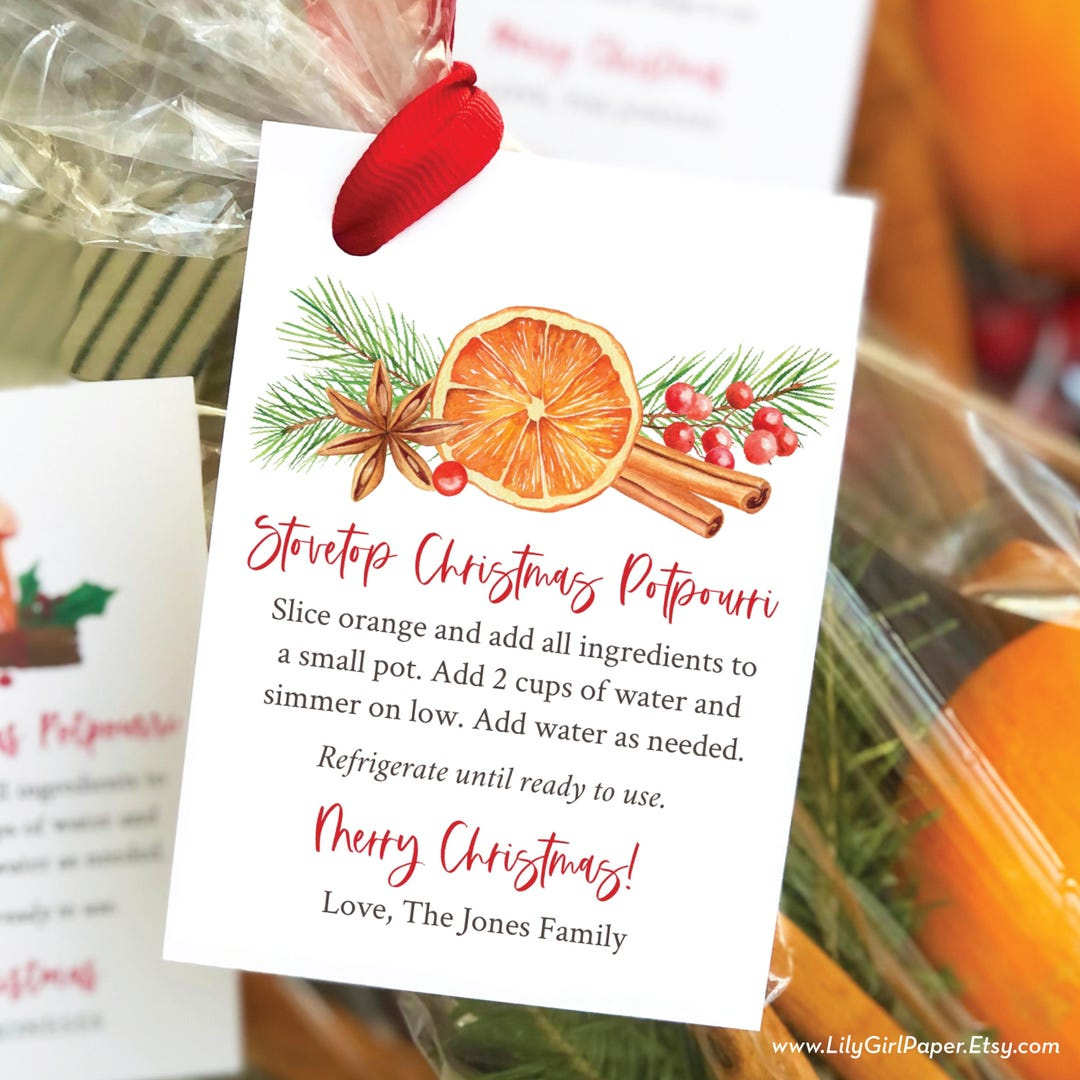 Editable Stovetop Potpourri Christmas Gift Tag, Simmer Pot, Teacher Gift, Neighbor Gift, All Text Is Editable, Instant Download, Printable - Etsy pertaining to Free Printable Christmas Potpourri Printable Tags