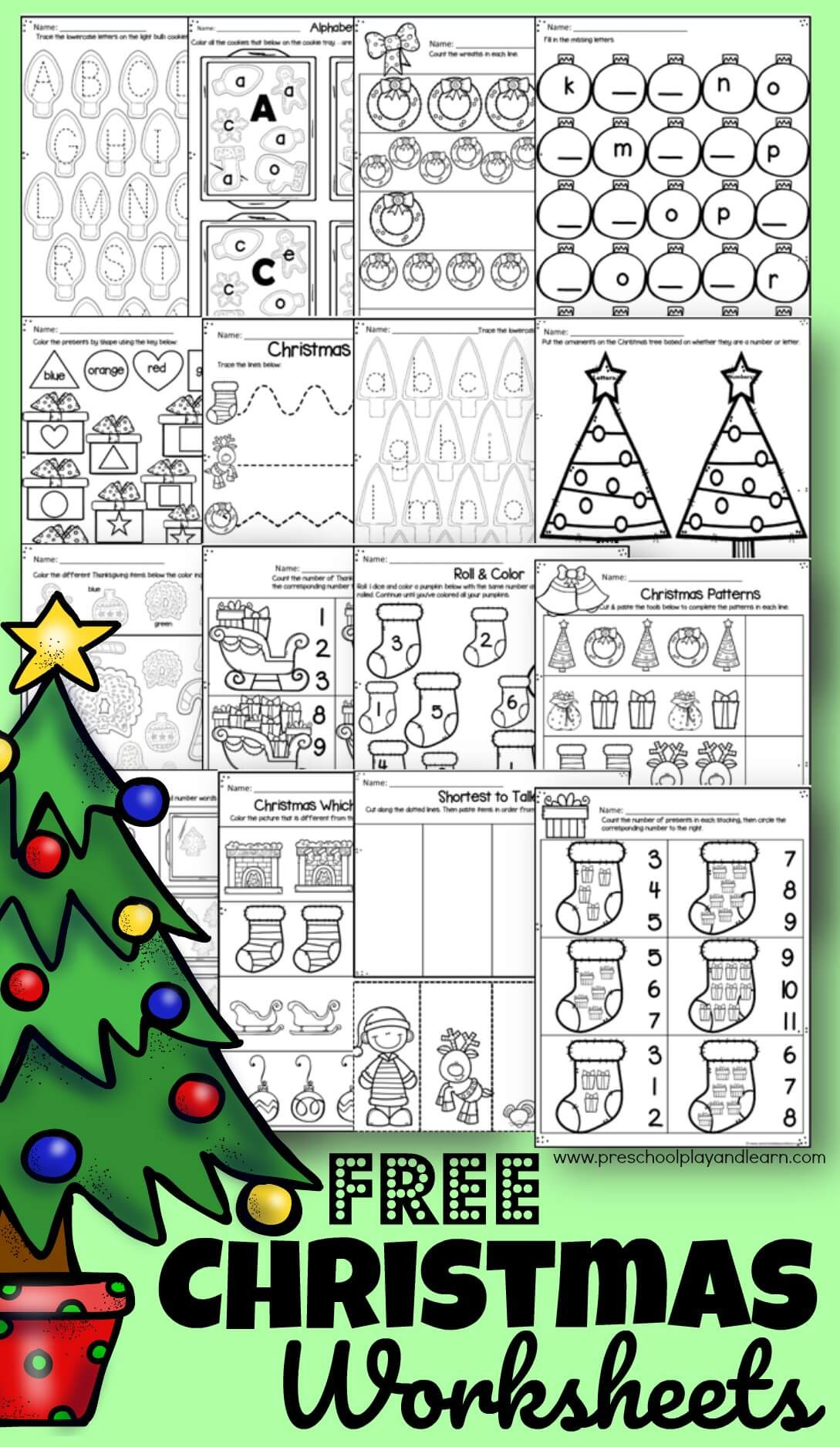 🎄 Free Printable Christmas Worksheets For Preschool in Preschool Christmas Activities Printables