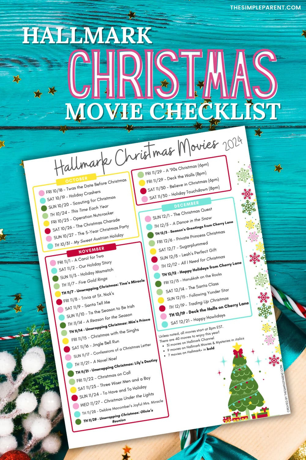 Free 2024 Printable Hallmark Christmas Movie Schedule for Hallmark Christmas Movie Schedule 2024 Printable