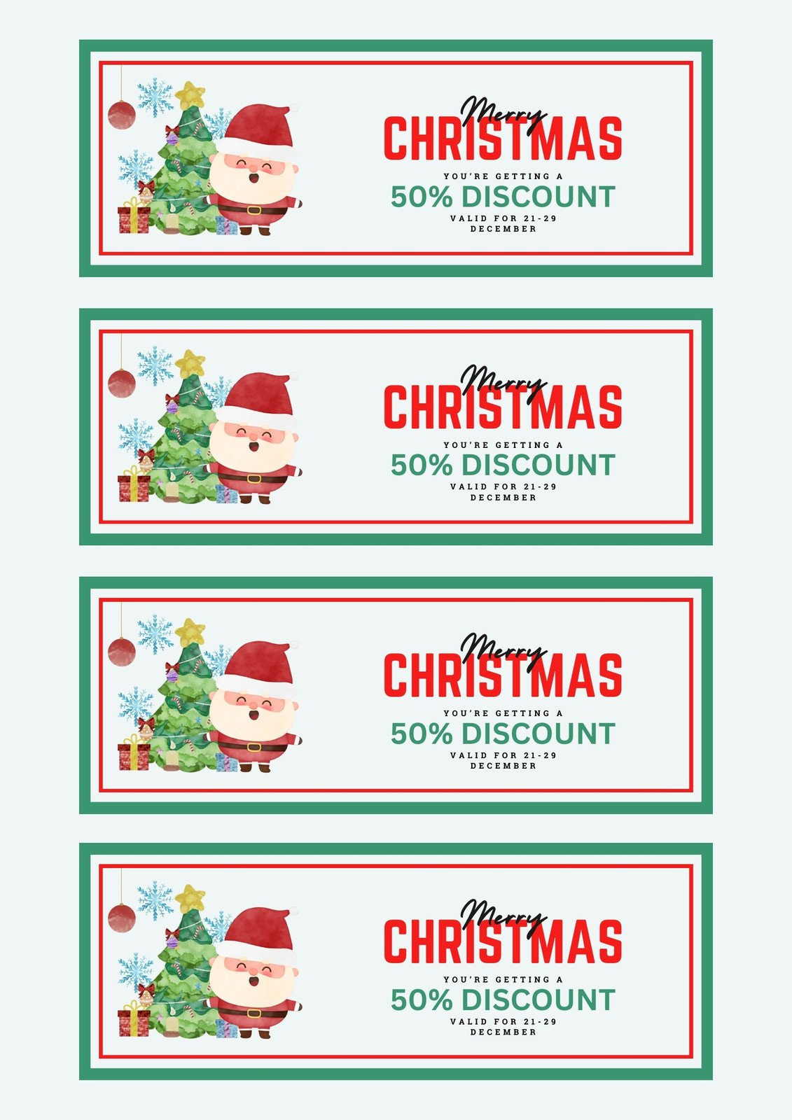 Free And Editable Christmas Coupon Templates | Canva with Free Printable Christmas Coupon Template