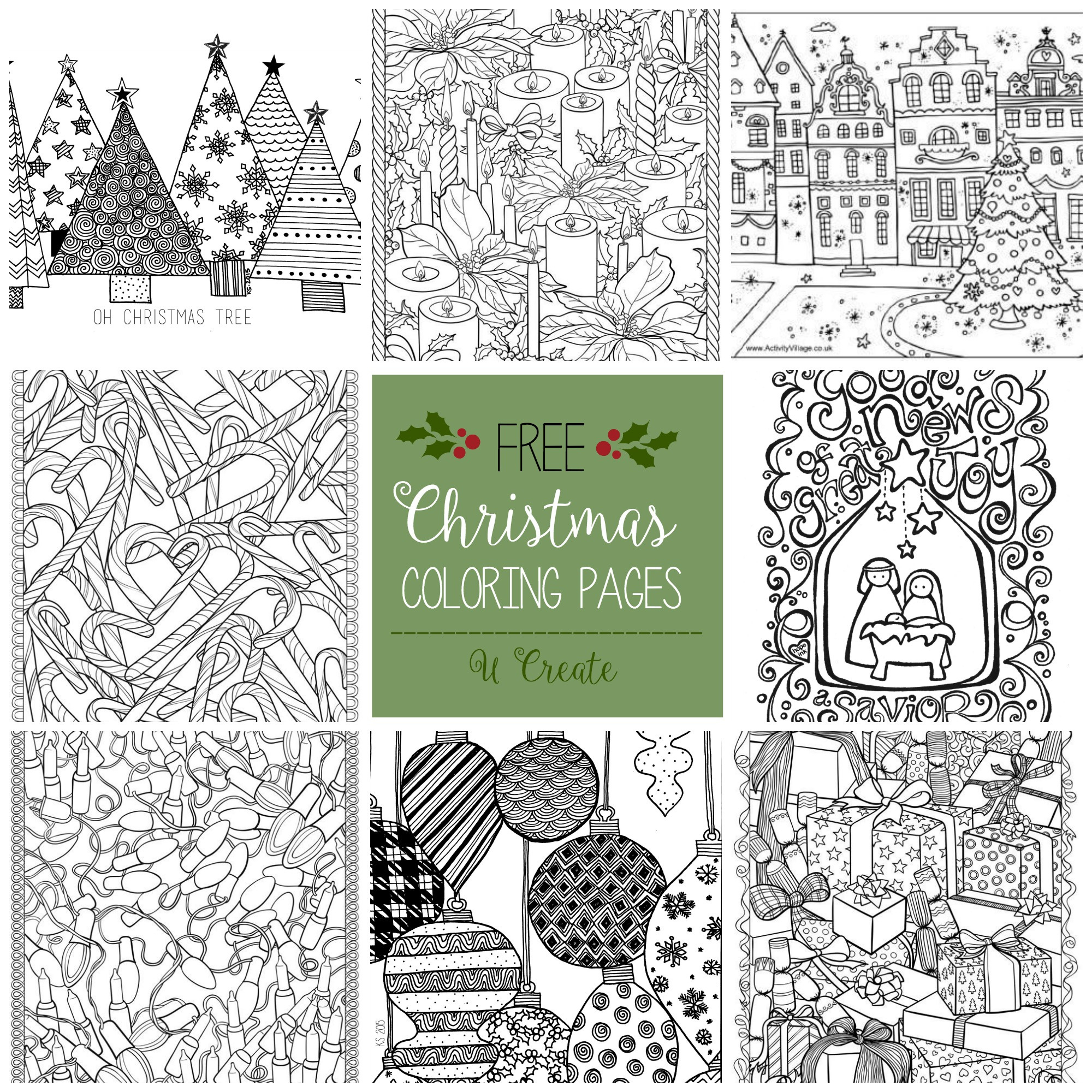 Free Christmas Adult Coloring Pages - U Create within Free Christmas Printables For Adults