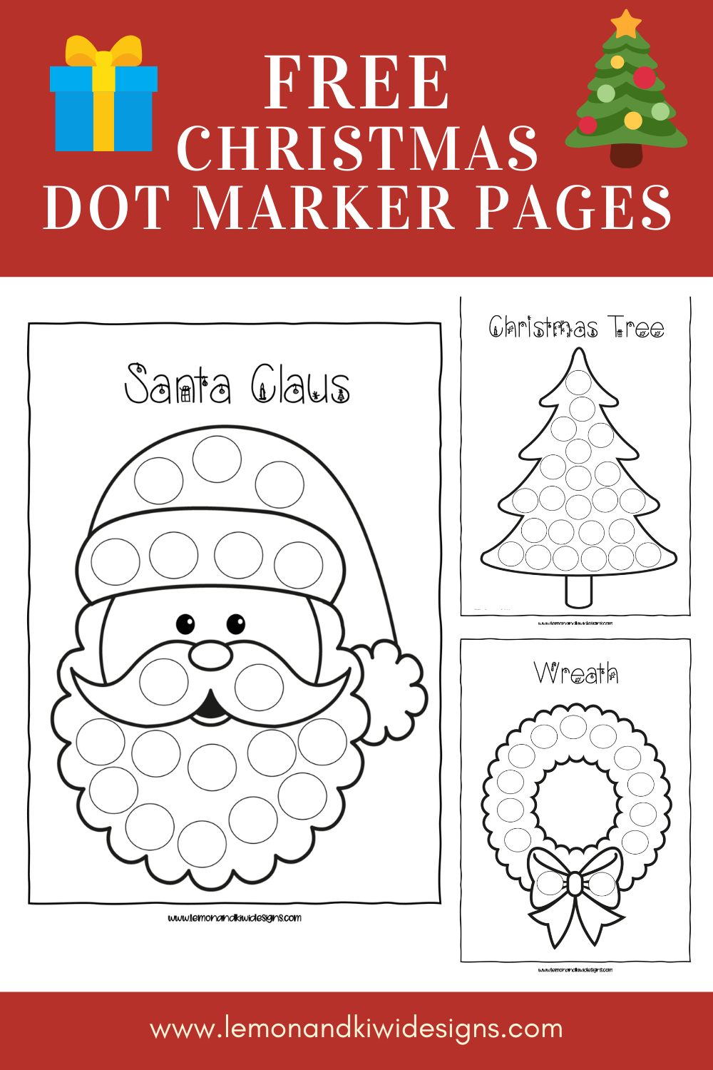 Free Christmas Do-A-Dot Printables - Lemon And Kiwi Designs for Christmas Dot Dot Printables