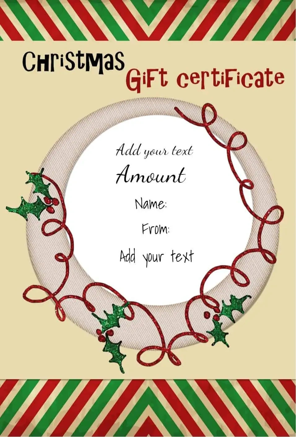 Free Christmas Gift Certificate Template | Customize &amp;amp; Download for Christmas Gift Certificate Free Printable Templates