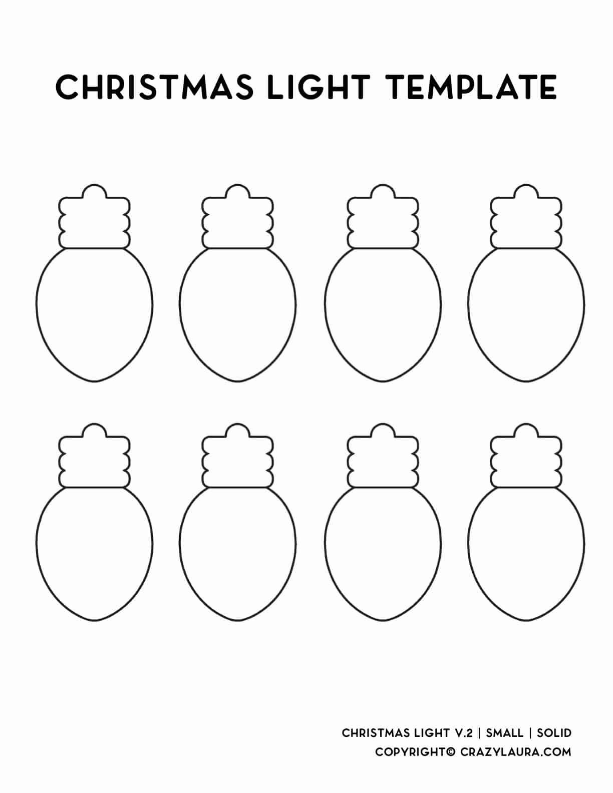 Free Christmas Light Bulb Template &amp;amp; Stencils - Crazy Laura intended for Christmas Light Bulb Template Printable