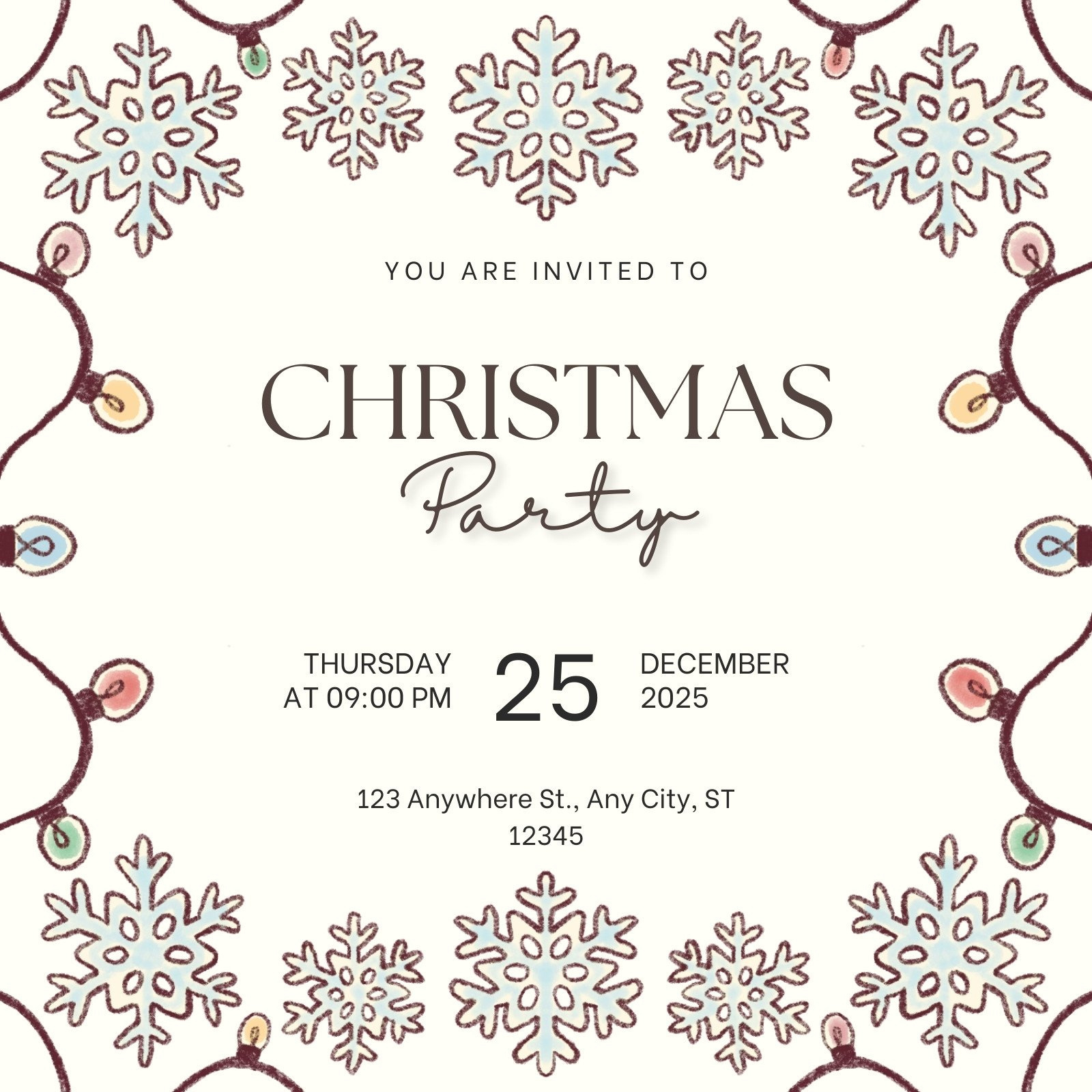 Free Christmas Party Virtual Invitation Templates | Canva with Free Printable Christmas Party Invite