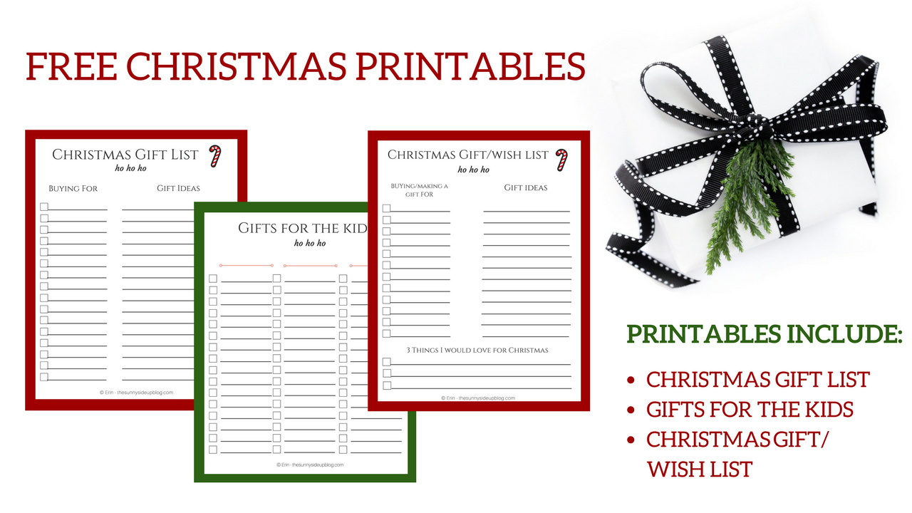 Free Christmas Printables For Organized Gift Giving! - The Sunny in Christmas Gift List Printables