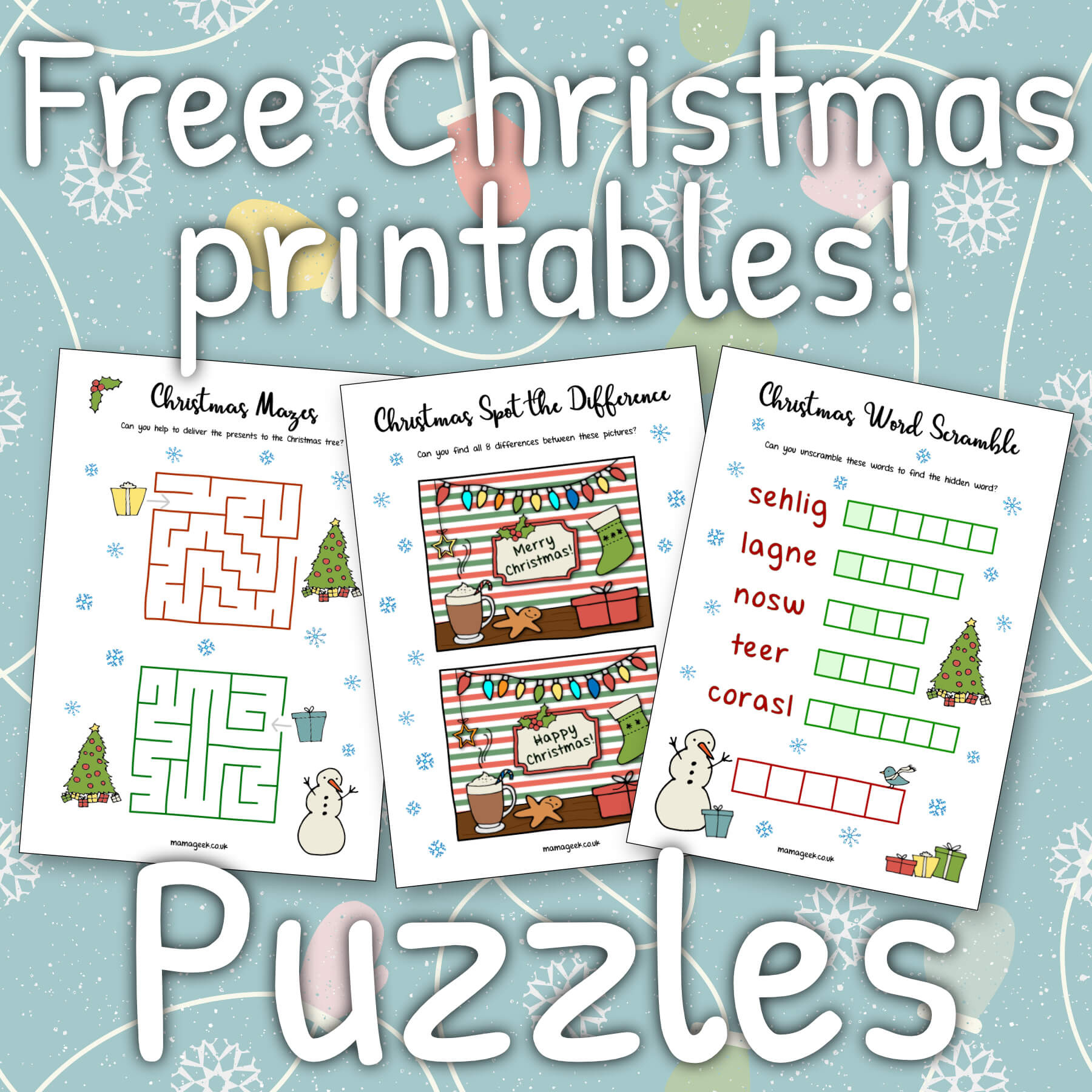 Free Christmas Printables – Puzzles | Mama Geek for Free Printable Christmas Puzzles For Adults