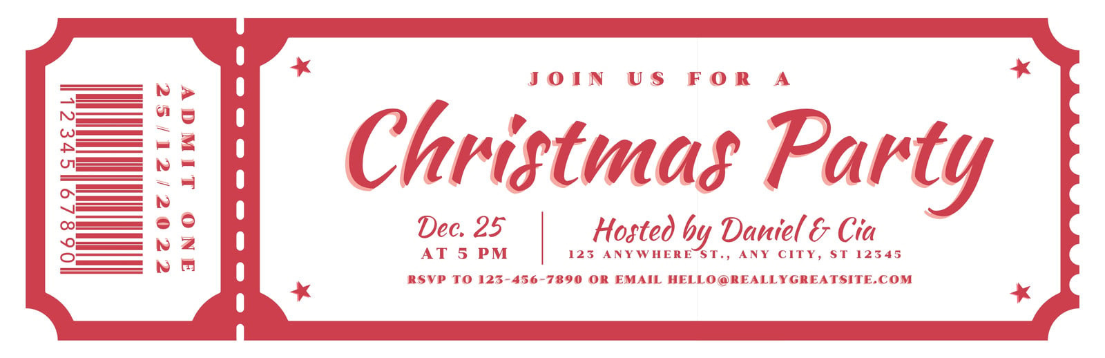 Free Christmas Ticket Templates To Edit And Print | Canva within Free Printable Christmas Ticket Template