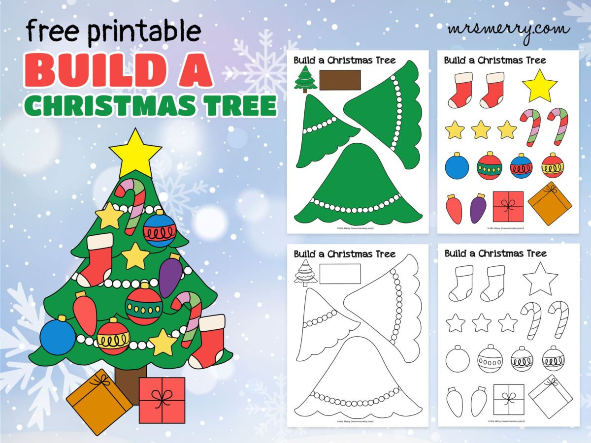 Free Christmas Tree Printable | Cut &amp;amp; Paste Activity | Mrs. Merry in Christmas Tree Printables Free