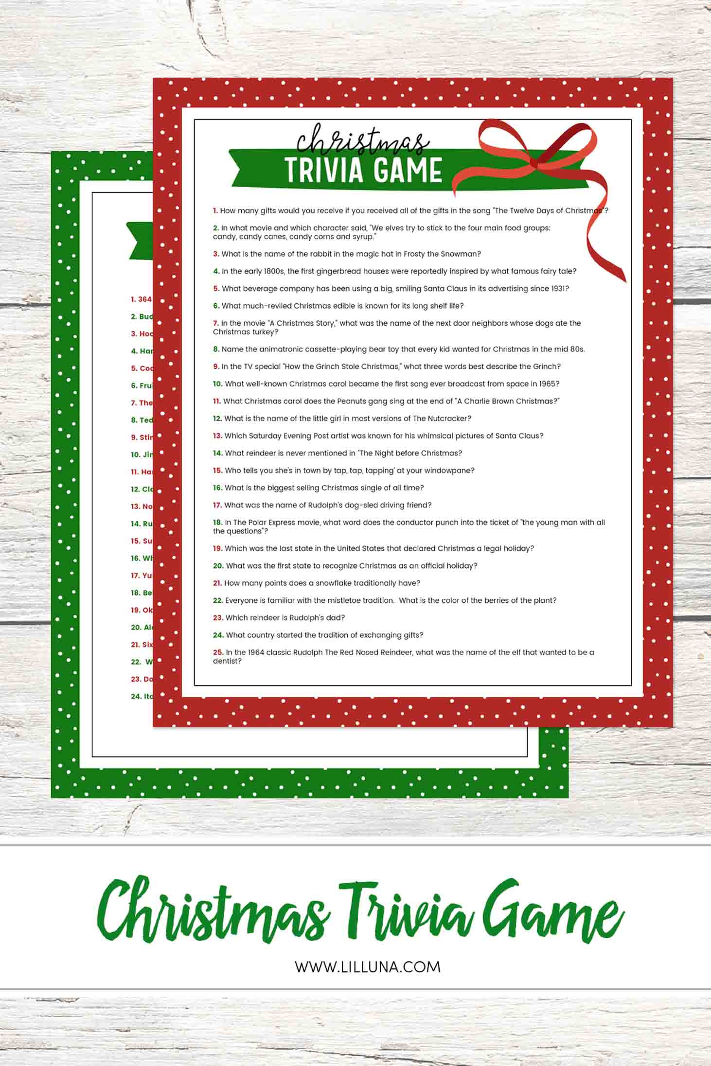 Free Christmas Trivia Printables {Games For The Family!} | Lil&amp;#039; Luna throughout Free Christmas Trivia Game Printable