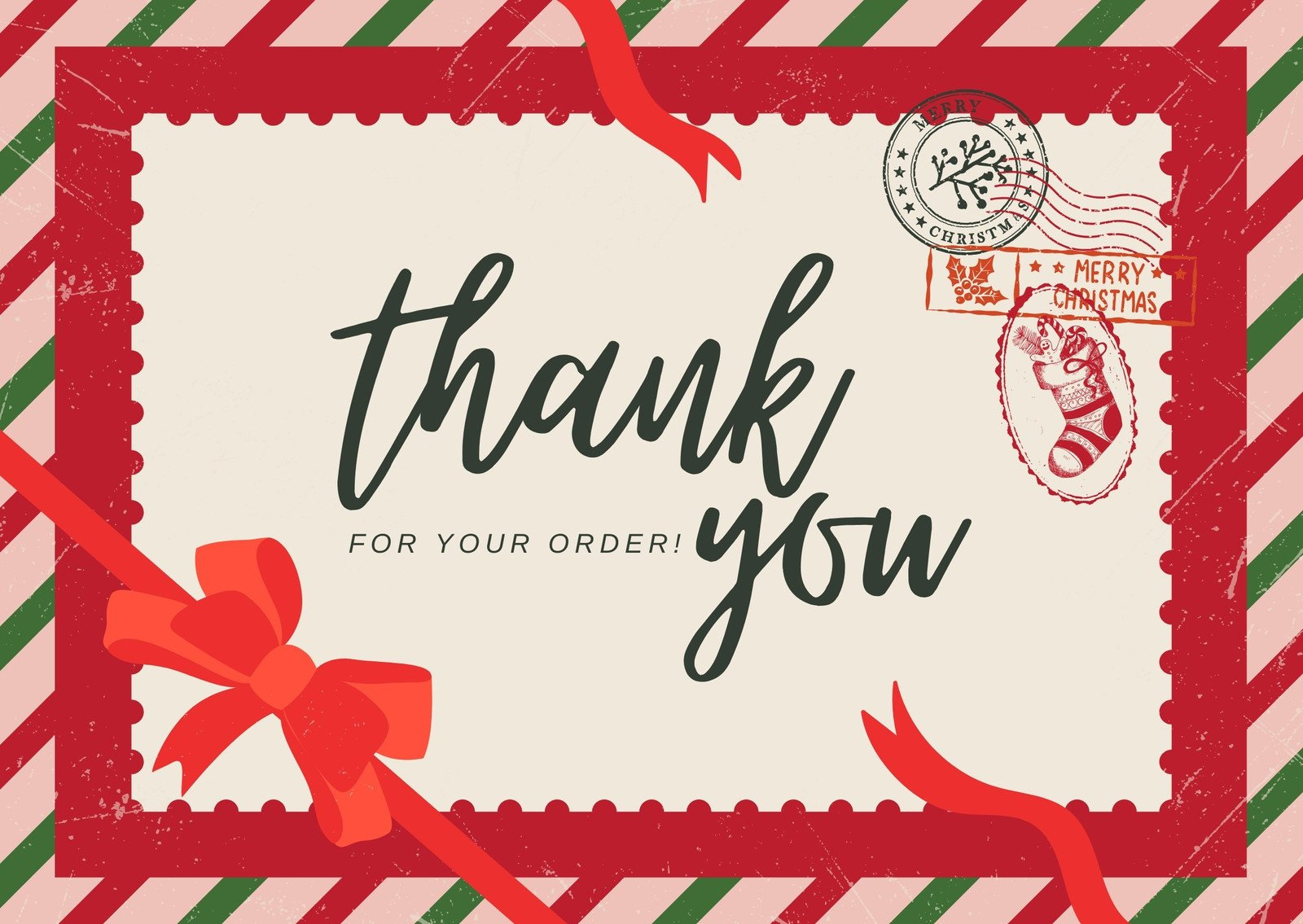 Free Custom Printable Christmas Thank You Card Templates | Canva intended for Christmas Thank You Card Printable