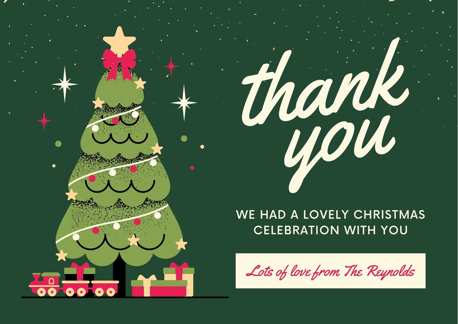 Free Custom Printable Christmas Thank You Card Templates | Canva intended for Christmas Thank You Cards Printable Free