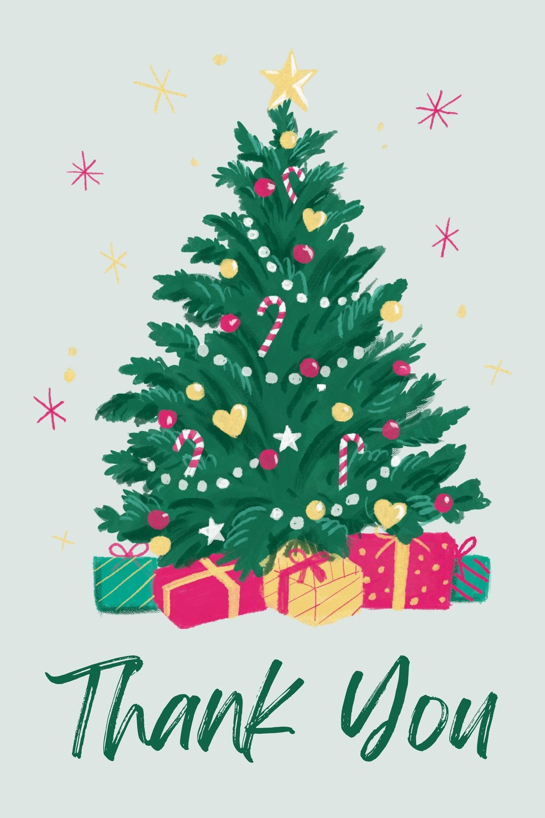 Free Custom Printable Christmas Thank You Card Templates | Canva with regard to Printable Christmas Thank You Cards