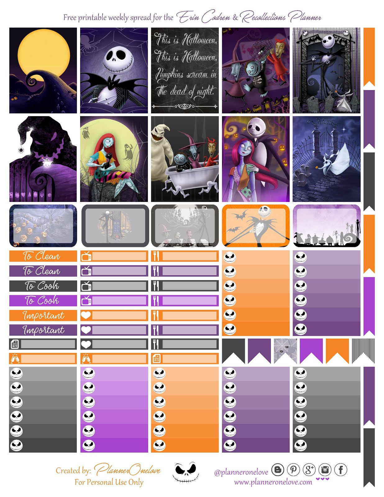 Free Nightmare Before Christmas Printable For The Erin Condren regarding Free Printable Nightmare Before Christmas Printables